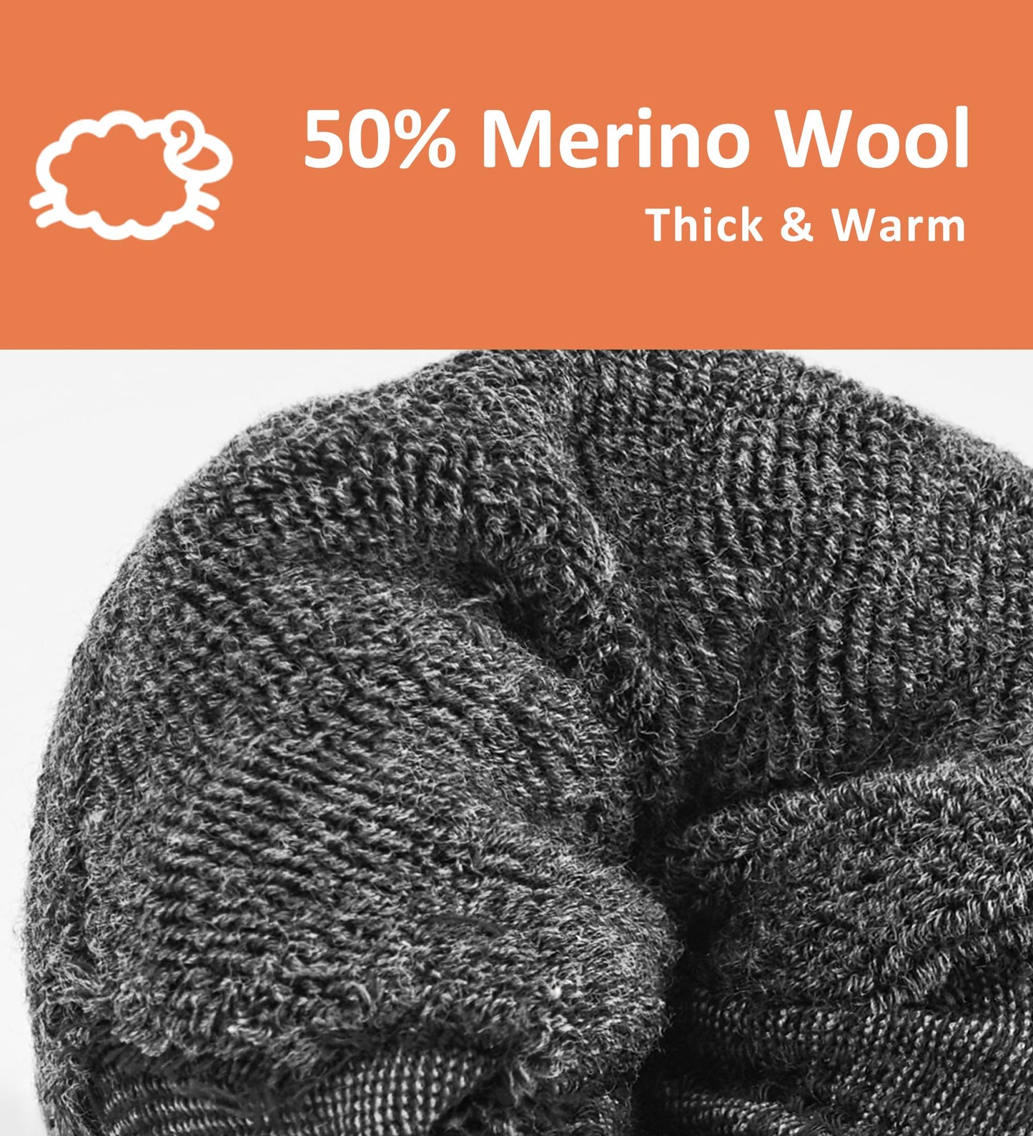 YESWEL Merino Wool Ski Socks For Men & Women, Thermal Warm Winter Socks For Snowboard, Skiing, Over The Calf, 2/3 Pairs (Medium, Black)