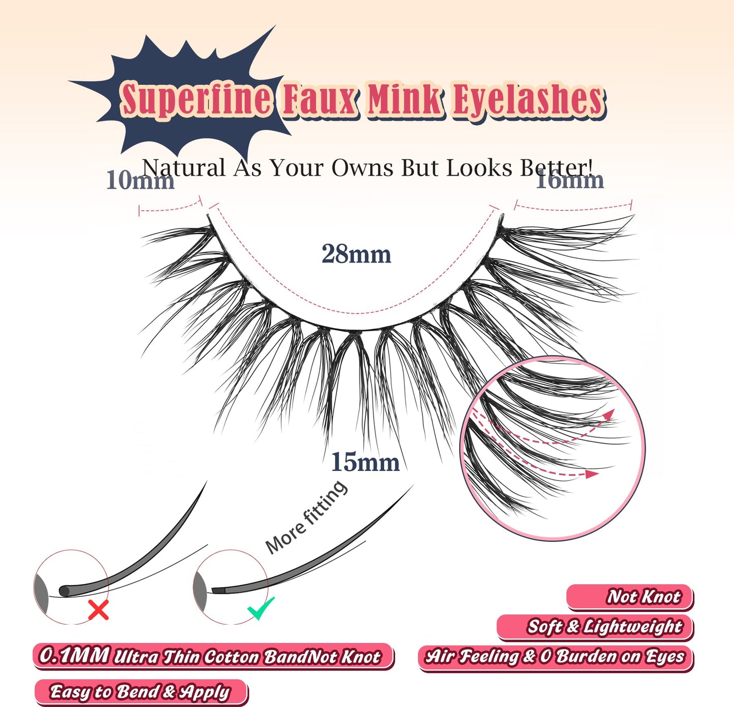 Siligli False Eyelashes wispy lashes pack 3D-385, black