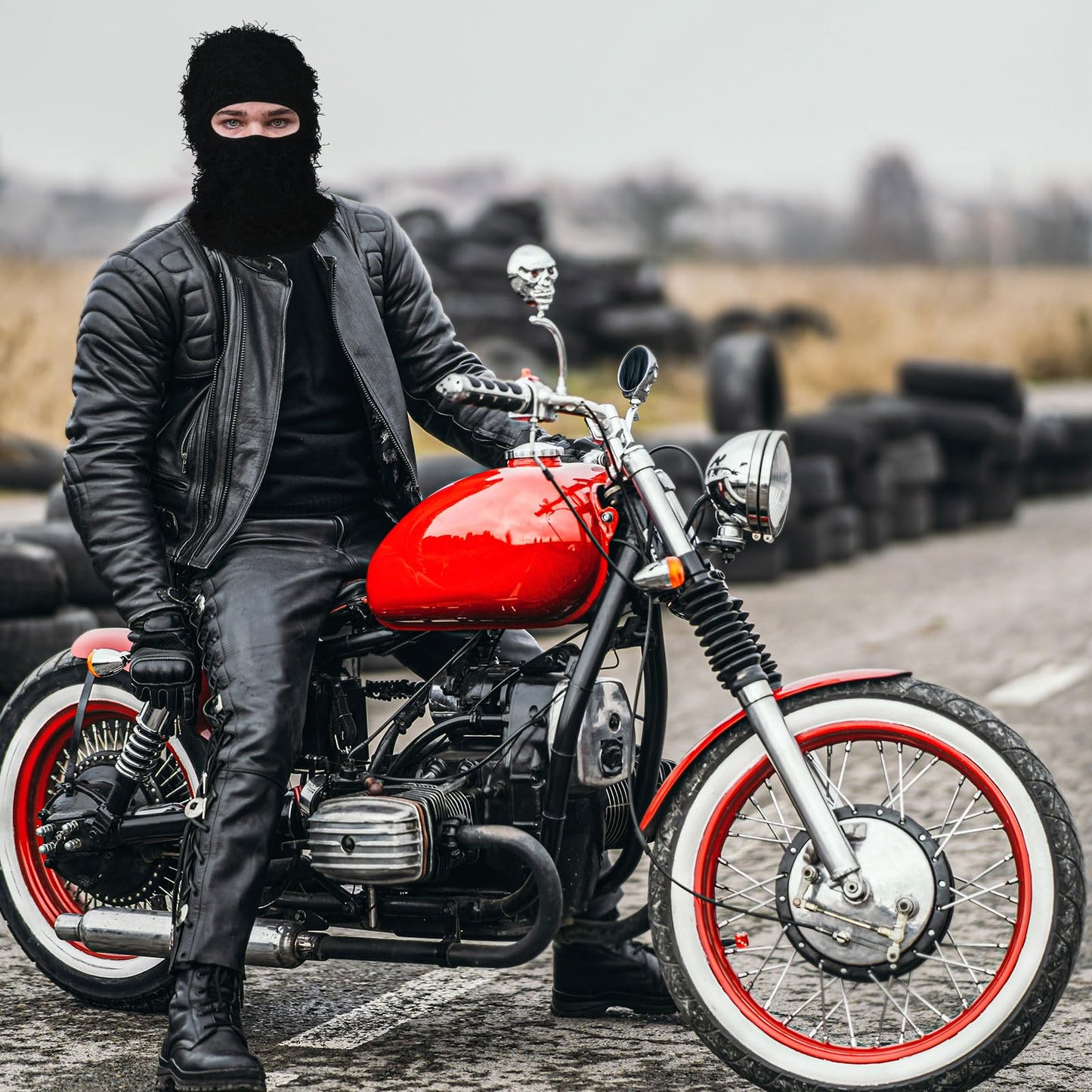 Distressed Balaclava Ski Mask,Atakai Shiesty Mask Yeat Turban Airsoft Knitted Winter Warmer Fuzzy Ski Mask for Men Women