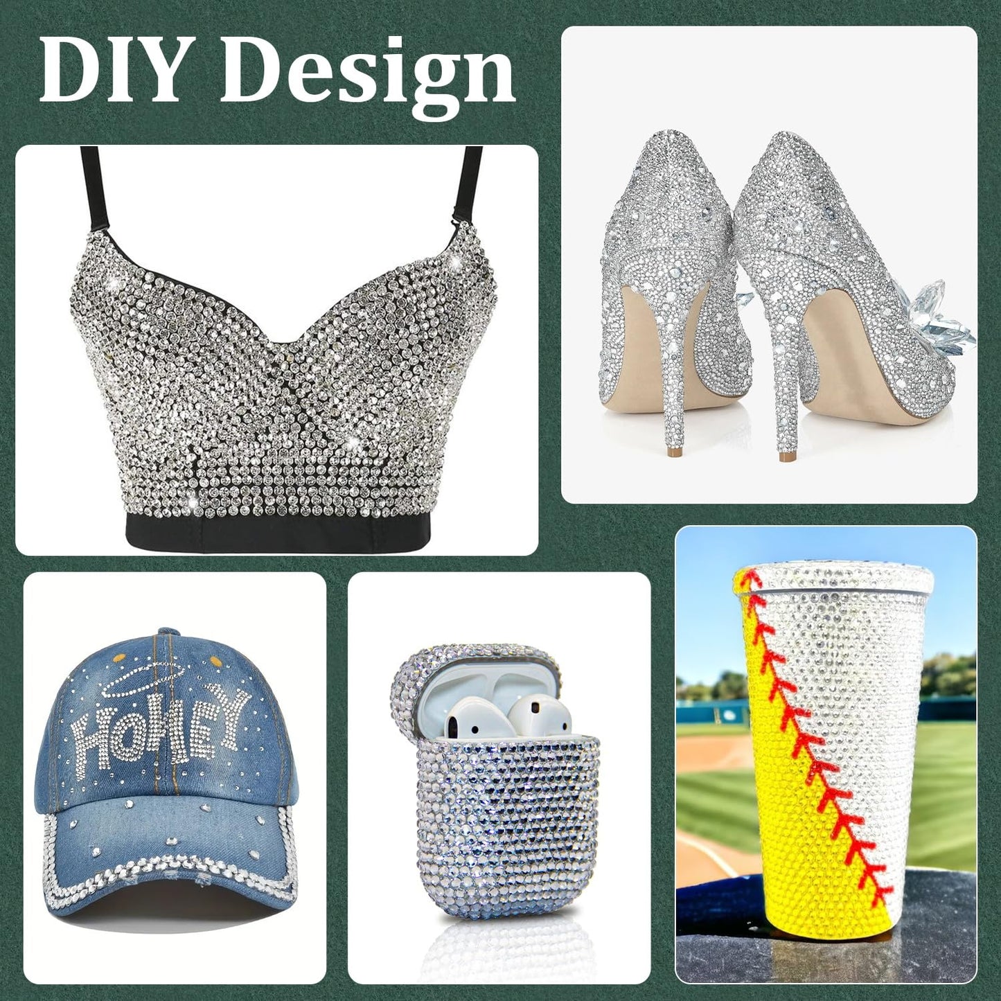 Resin Rhinestones for Crafting with B7000 Jewelry Glue, 1 Box Clear Flatback Crystals with 3Pcs 10ml Glue for Bedazzling Crafts DIY Nail Art Makeup,Non Hotfix Gems for Clothing Shoes