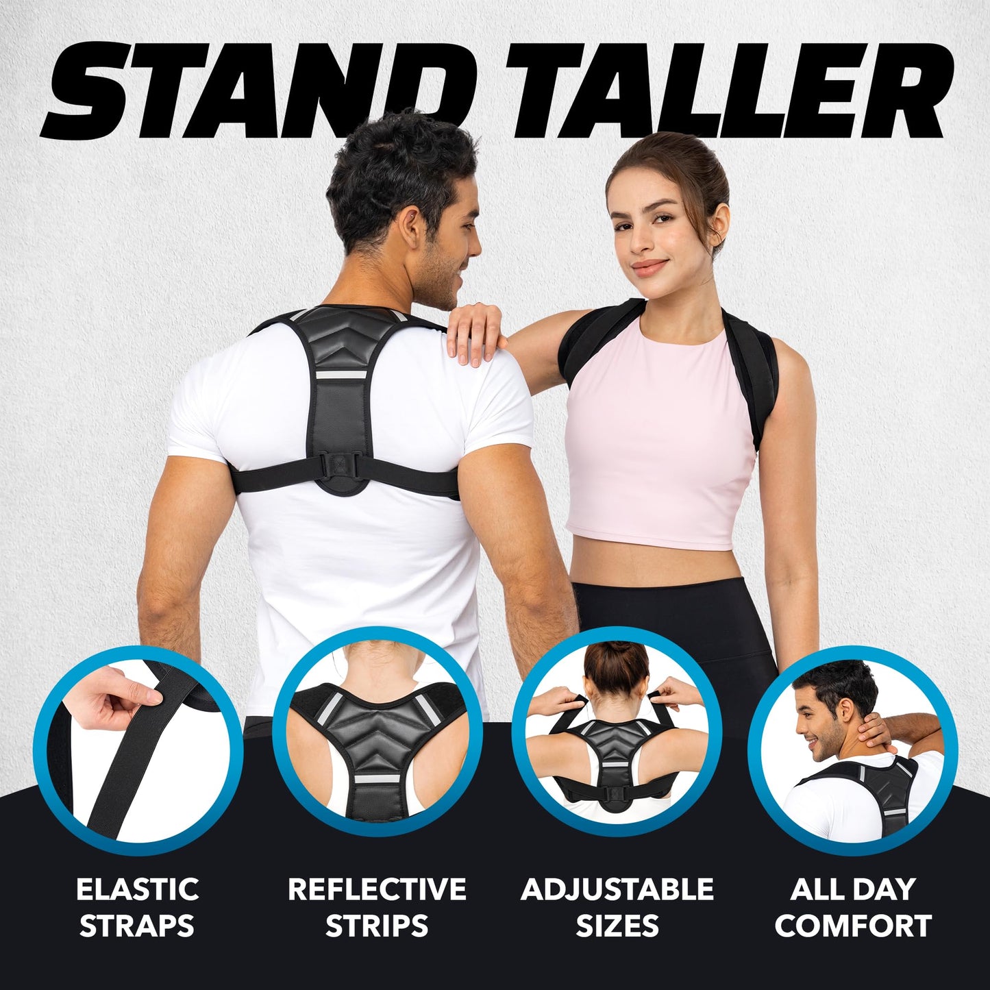 benoo Back Posture Corrector for Women & Men, Comfy Adjustable Back Brace to Improve Posture & Relieve Back Pain (Mens M/L - Women L/XL)