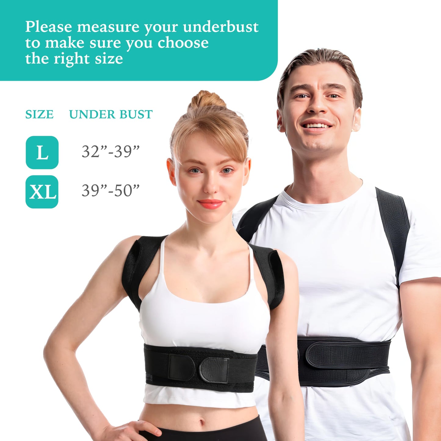 THE BAKER LEAGUE Adjustable Posture Corrector, Back Brace, Posture Trainer, Scoliosis and Hunchback Correction, Back Pain, Spine Corrector (X-Large)