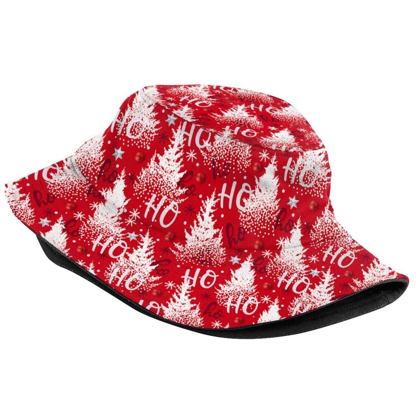 Christmas Design with Fir Trees and Pines Bucket Hat for Women Men Winter Holiday Xmas Design Travel Hiking Hats Fisherman Cap Packable Beach Sun Hat Adults/Teens