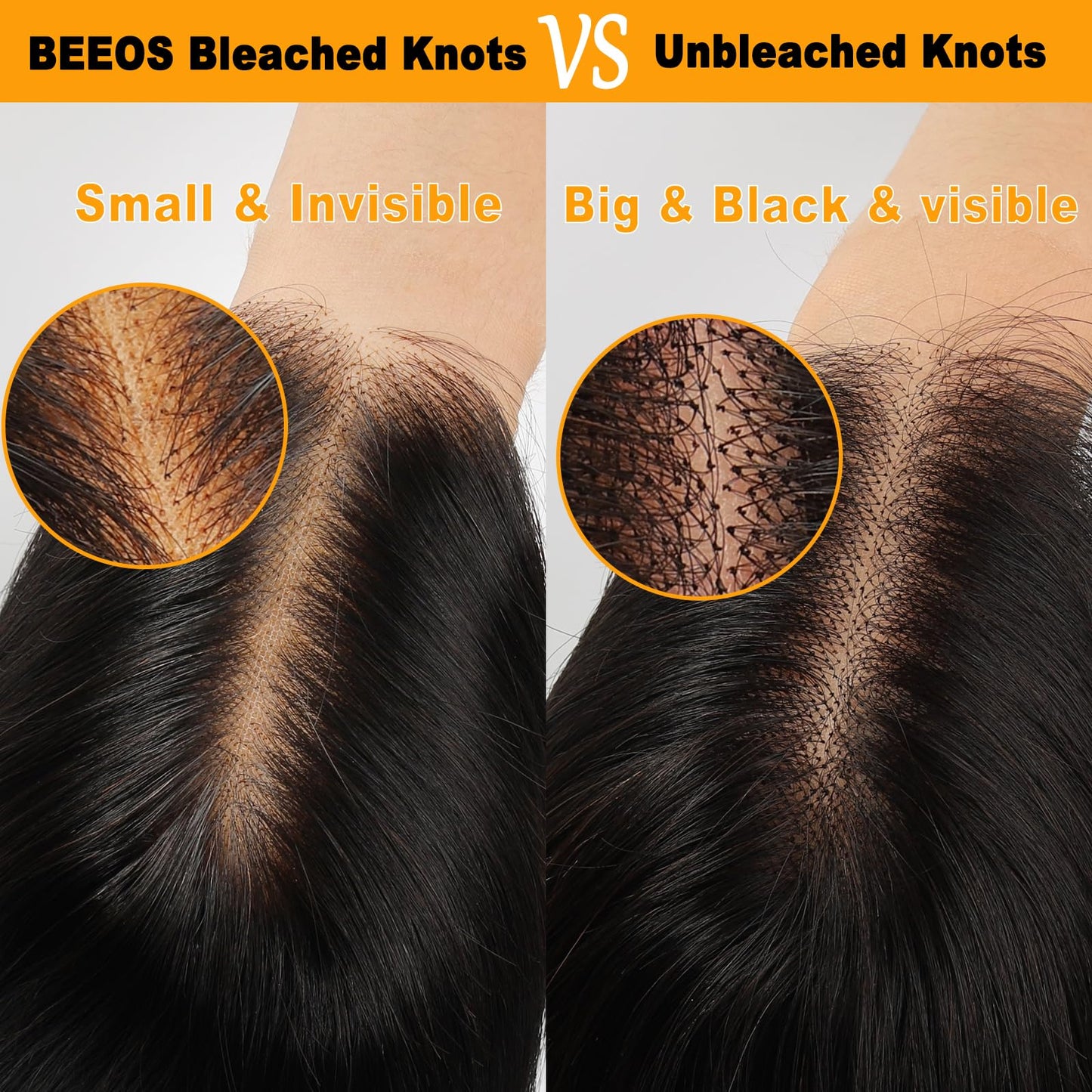 BEEOS SKINLIKE 0.10mm Ultra-thin Real HD Lace Wig, 13x6 Full Frontal Human Hair Wig 180% Density Clean Hairline Pre-plucked Bleached Knots Swiss HD Lace Frontal Wigs Body Wave 18 Inch