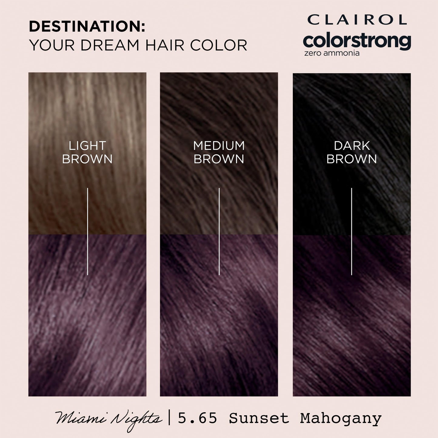 Clairol ColorStrong Permanent Zero Ammonia Hair Dye, 5.65 Sunset Mahogany - Miami Nights Hair Color, Pack of 1