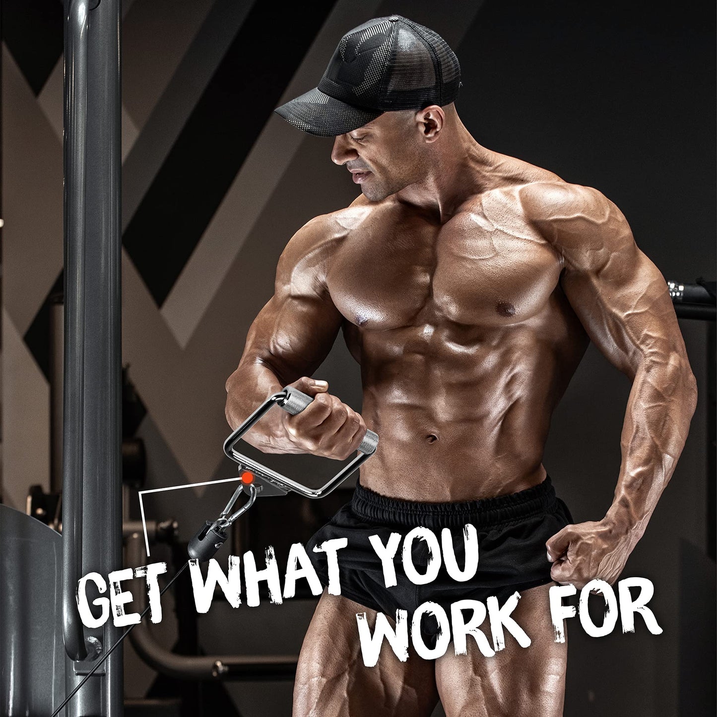 Yes4All D Row Handle Cable Attachment for Weight Workout, Cable Machine Accessories for Home Gym