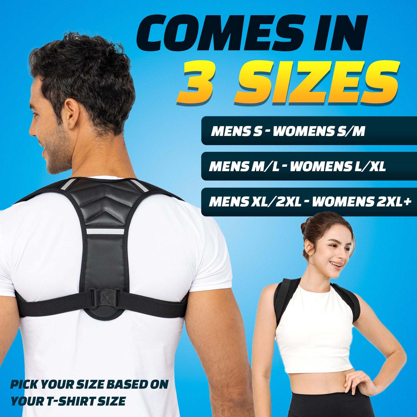 benoo Back Posture Corrector for Women & Men, Comfy Adjustable Back Brace to Improve Posture & Relieve Back Pain (Mens M/L - Women L/XL)