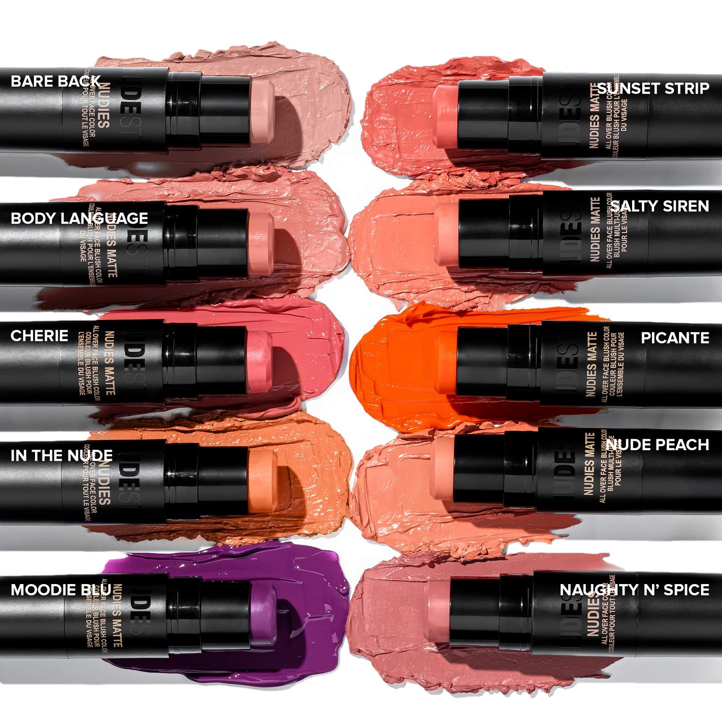 Nudestix Nudies Matte Cream Blush Stick 3-in-1 All Over Face Color - Blush Stick for Cheeks Eyes and Lips - Cream Blush for Cheeks w/Blending Brush (Salty Siren)