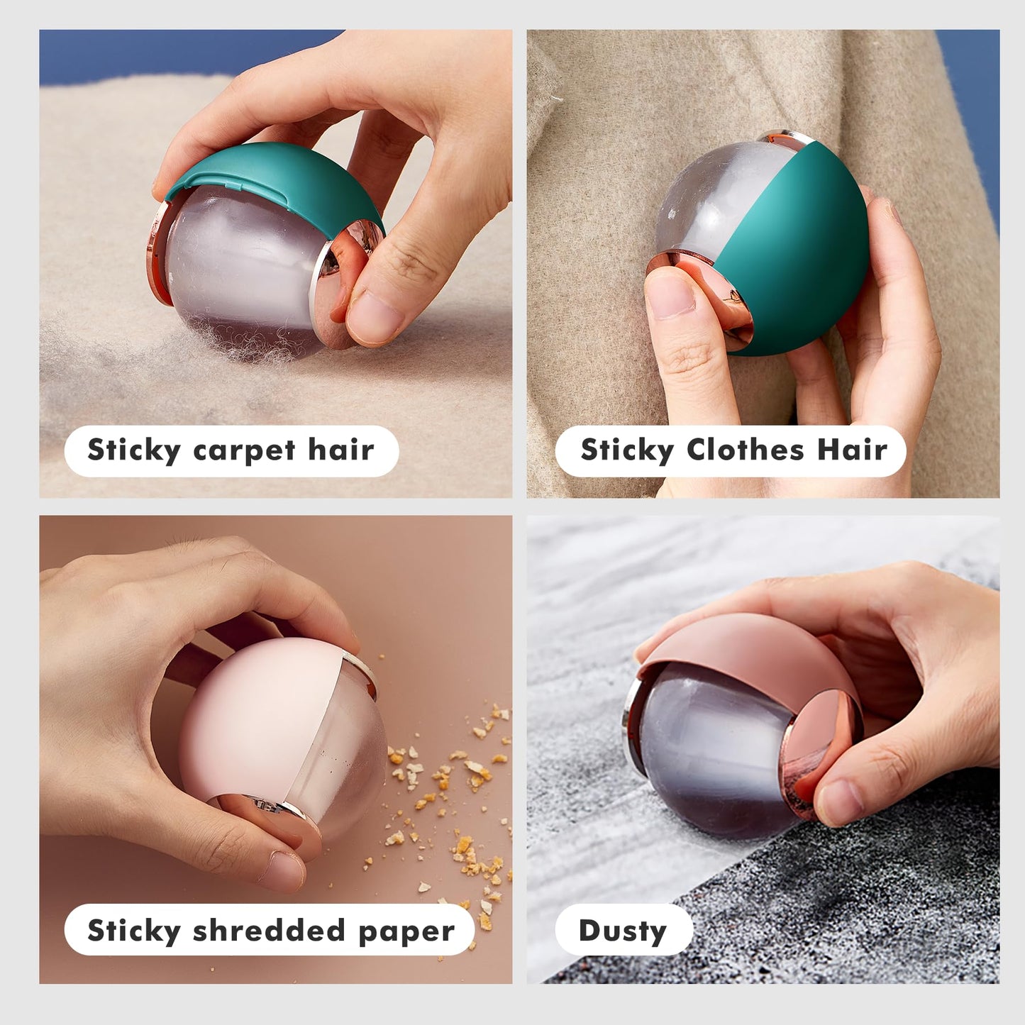 Washable Reusable Gel Lint Roller Ball for Pet Hair, Portable Dog Cat Pet Hair Remover for Clothes, Sticky Cleaner, Dust Fuzz Fur for Travel Household (Pink)