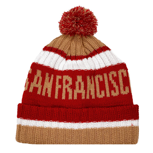 San Francisco Beanie Knit Hat with Pom Winter Cuffed Cap Sport Fans Gift
