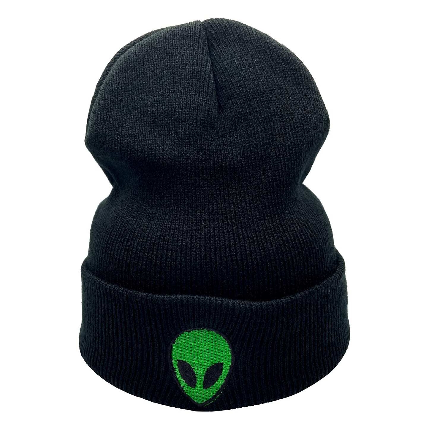 RNEFNQS 2 Pack Alien Skull Beanie Winter Slouchy Knit Hat for Men Women