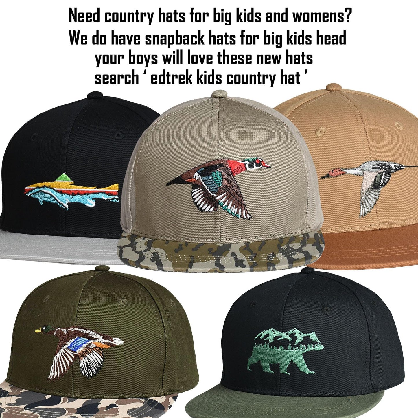 EDTREK Elite Youth Performance Mesh Hat - Boys Girls Hunting Hat and Fishing Hat (Green Leaf Camo)