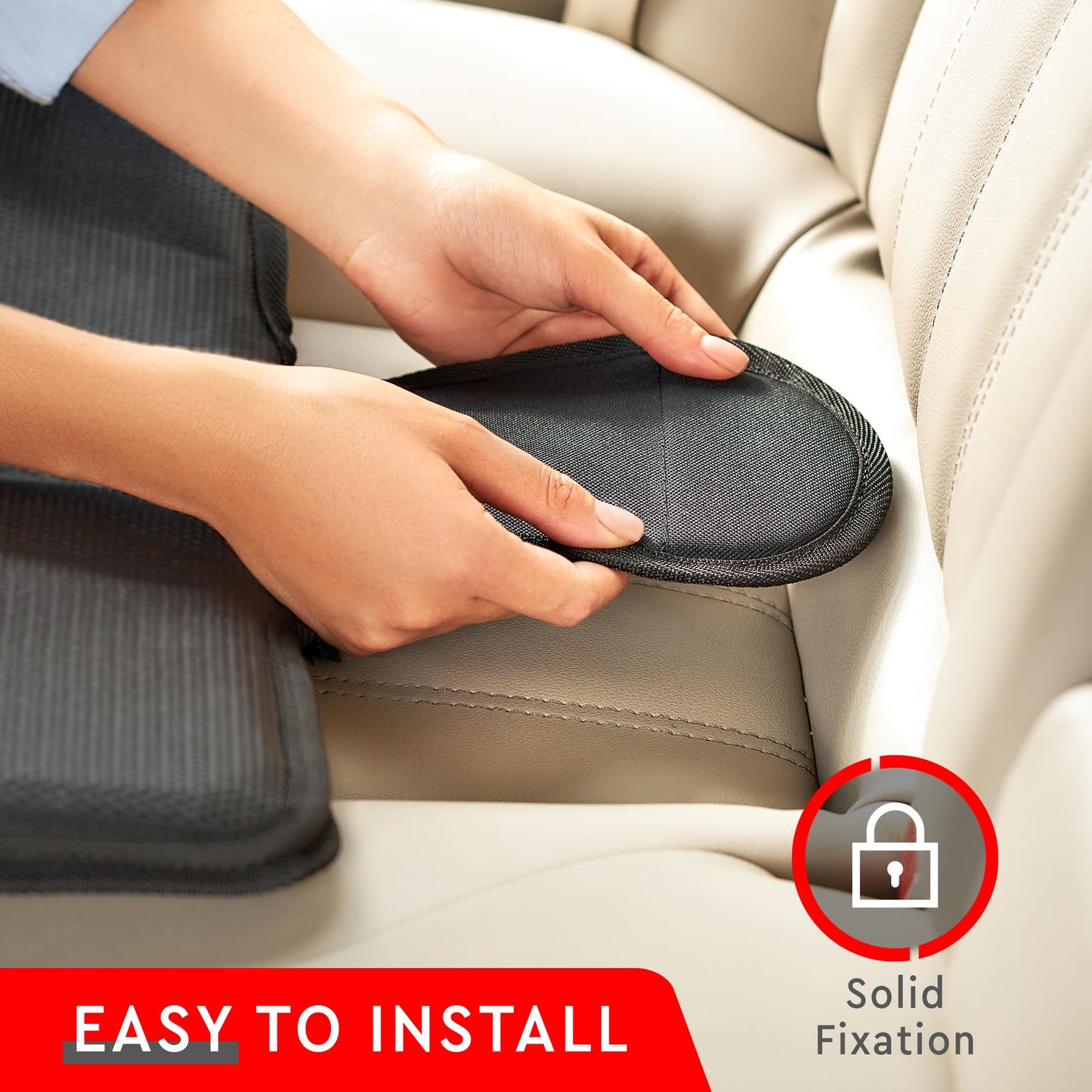 Helteko Carseat Protector with Thickest Padding, 2 Pack Auto Seat Pad from Waterproof & Stain Resistant for Child Baby , Kick Mat Material for Leather and Fabric Seat