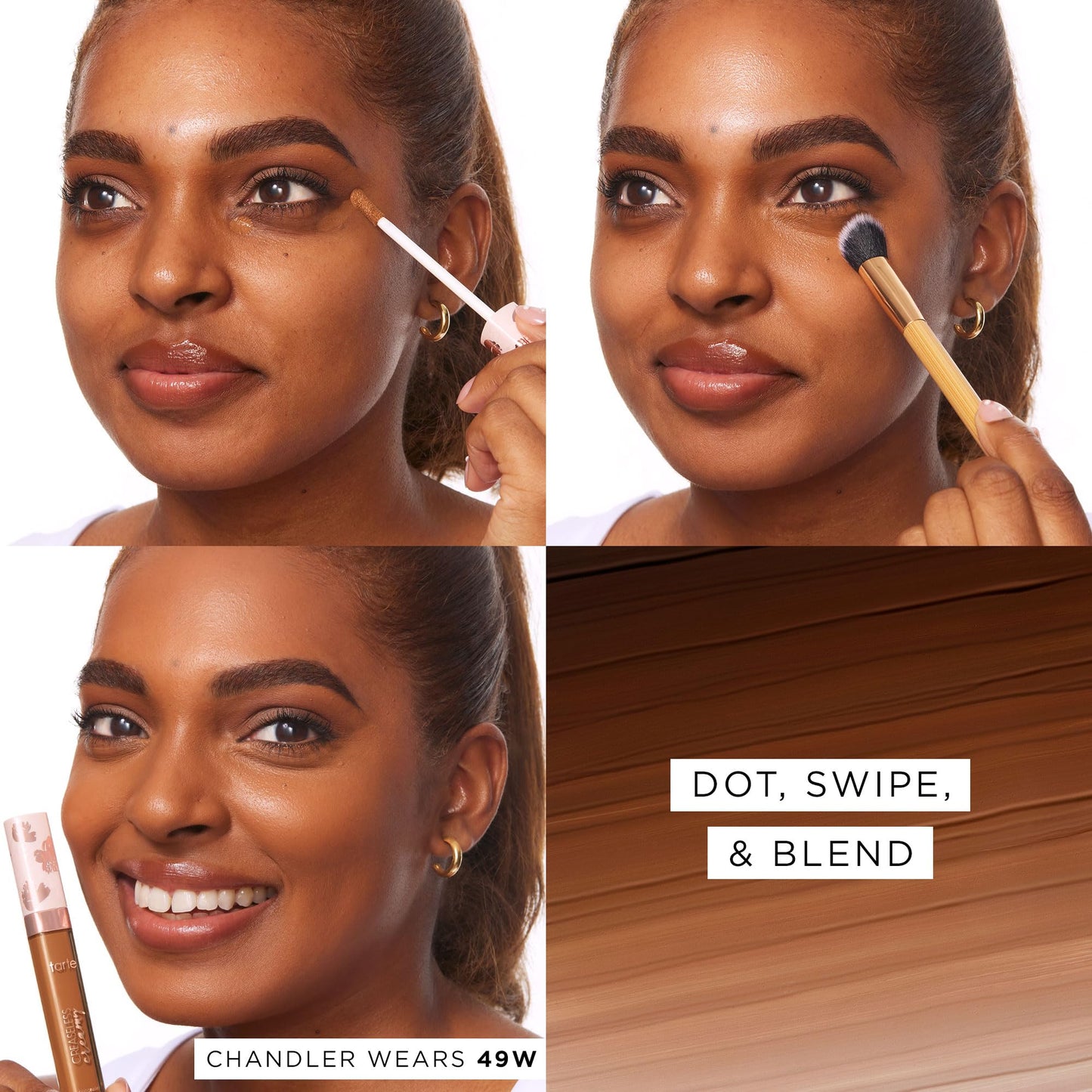 tarte creaseless creamy full-coverage concealer - 38N medium-tan neutral (medium to tan skin with a balance of warm & cool undertones)