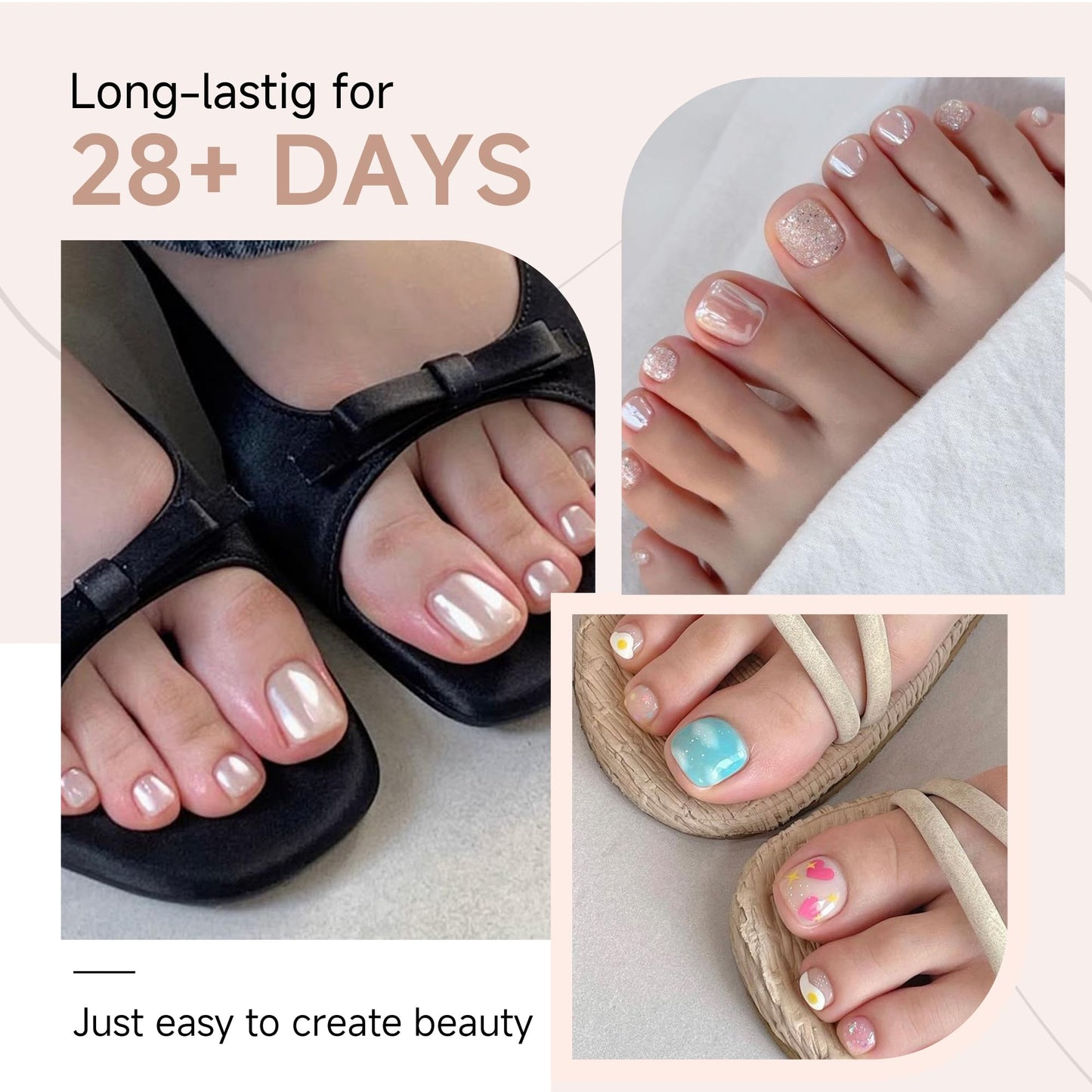 UNA GELLA Toe Nail Tips 504Pcs - Full Cover Matte Squavol Toe Nails Soft Gel Pre-file Gel Toe Nail x Tips For Toe Nail Extensions Home DIY Nail Salon Soak Off 15 Sizes