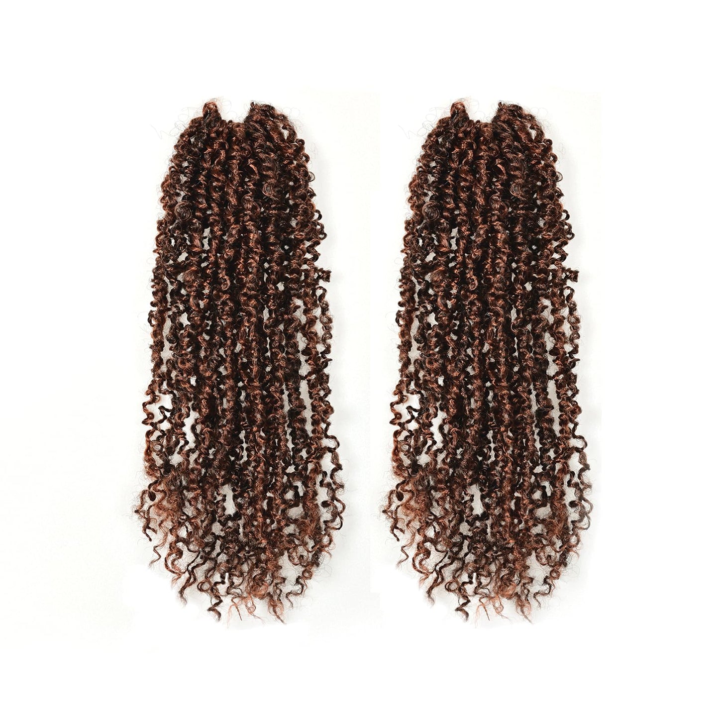 Toyotress Yanky Twist Crochet Hair - 8 Inch 2 Packs (30 Strands/Pcs) Fluffy Spring Mini Twist Passion Twist, Black Mix Brown Pre-Looped Crochet Braids Braiding Hair (8 Inch, F1B/30-2P)