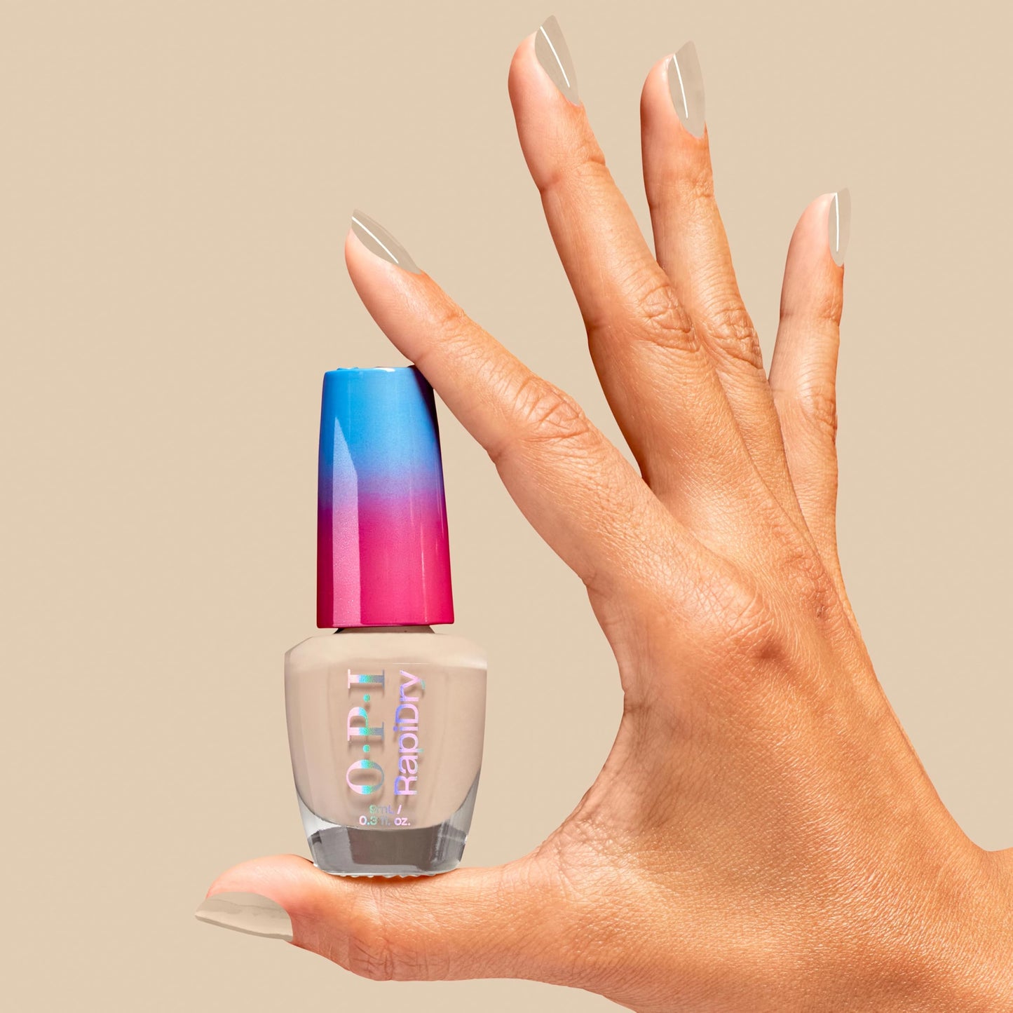 OPI RapiDry Quick Sand | Opaque Soft Nude Beige Crème Quick Dry Nail Polish | Vegan, Smudge Proof, Fast Drying