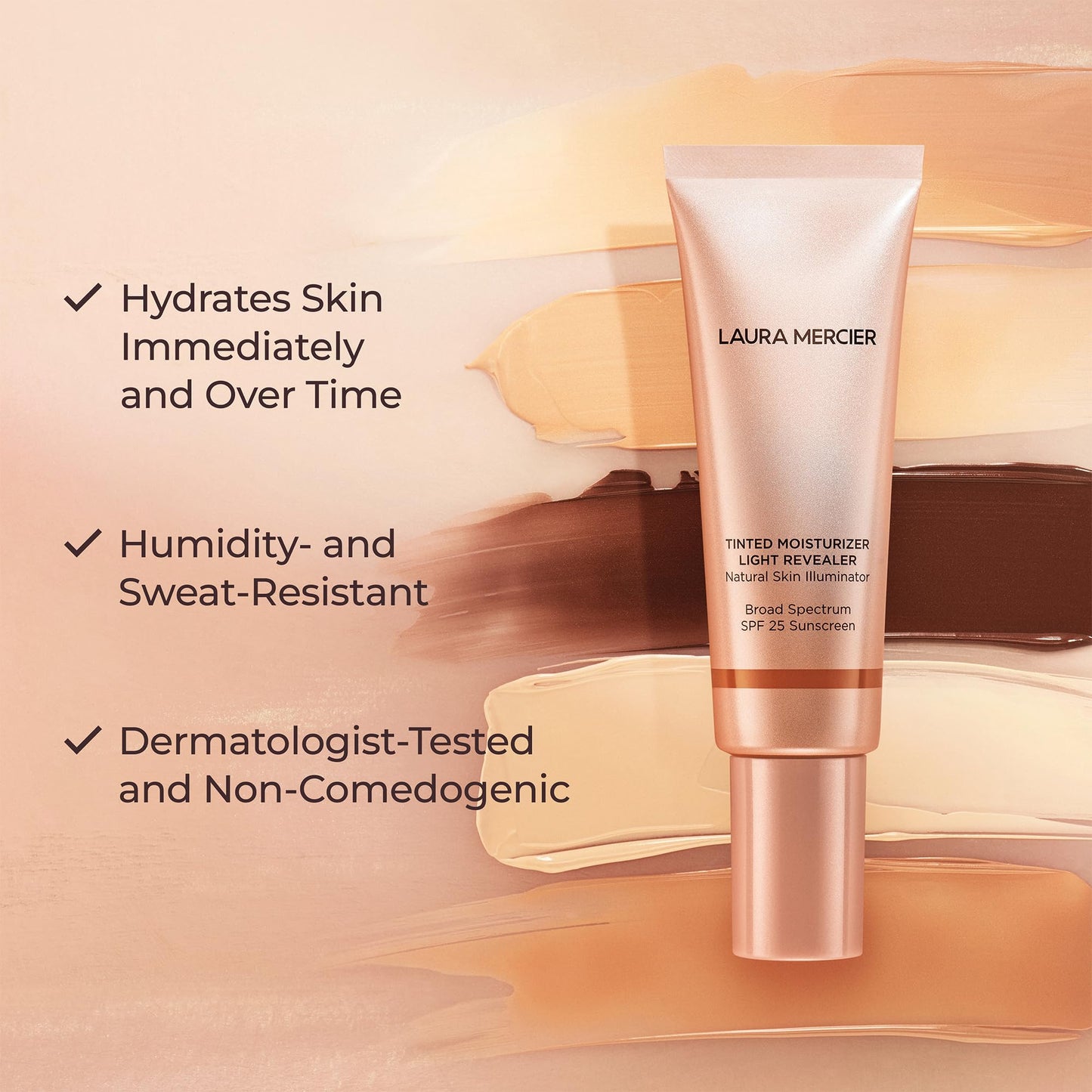 Laura Mercier Tinted Moisturizer Light Revealer Natural Skin Illuminator with SPF 25: All Day Hydration, Ultra-Sheer Coverage, Luminous & Radiant Finish, Skin Tint, Almond