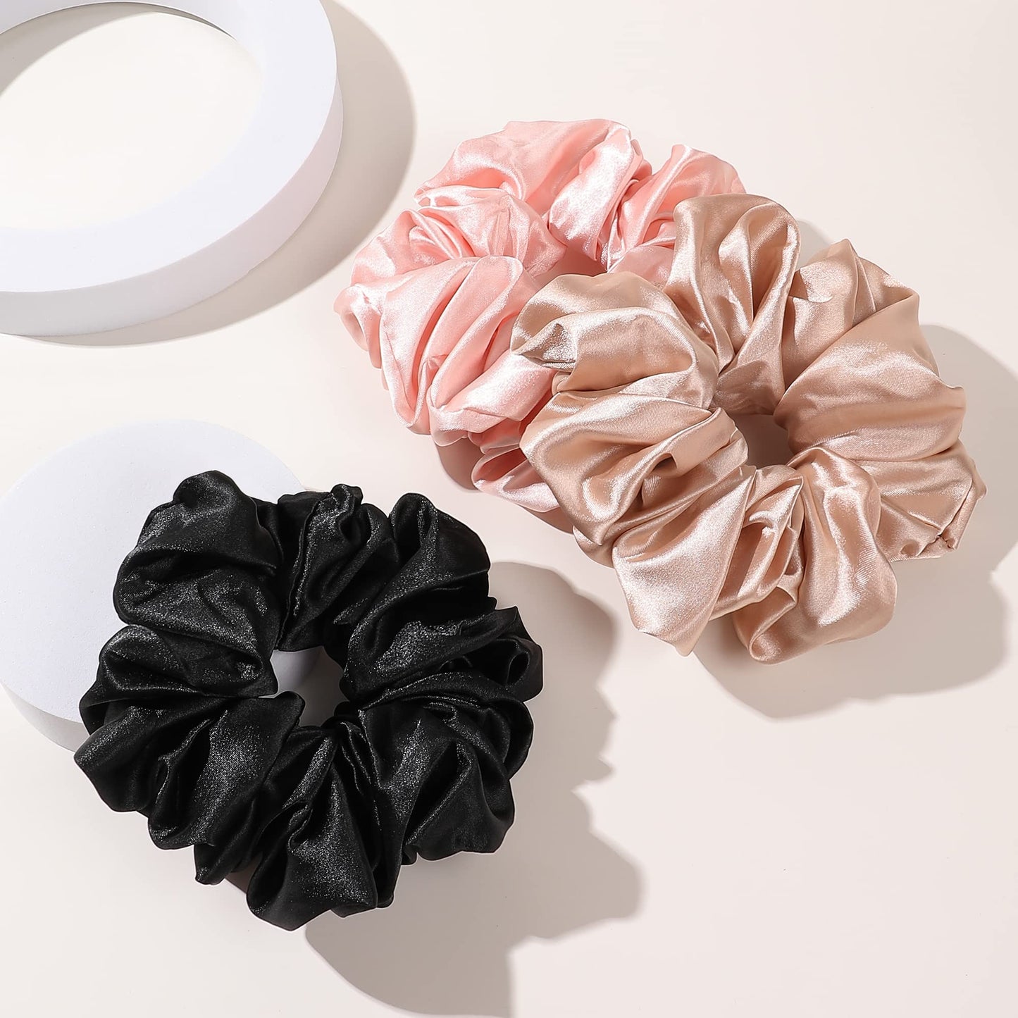 Silk Satin Hair Scrunchies for Women Girls Big Large Jumbo Scrunchie for Sleep Cute Gaint Oversize Scrunchy for Thick Hair