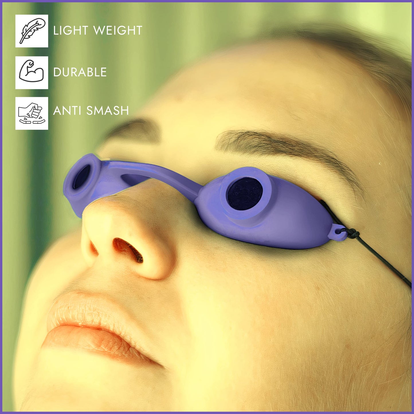 EVO FLEX Sunnies Flexible Tanning Bed Goggles UV Eye Protection Glasses 4 Pack (Purple), FDA Compliant