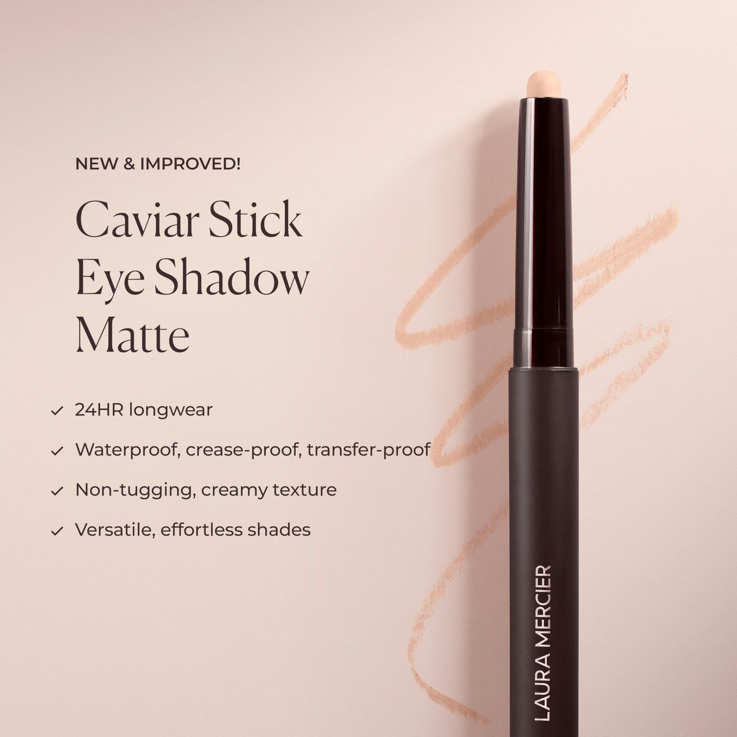 Laura Mercier Caviar Stick Cream Eyeshadow: Matte Finish, 24HR Wear, Long Lasting, Rich Color, Easily Blendable and Buildable, Waterproof, Hyaluronic Acid Infused, Eyeshadow Stick Set, Dusk