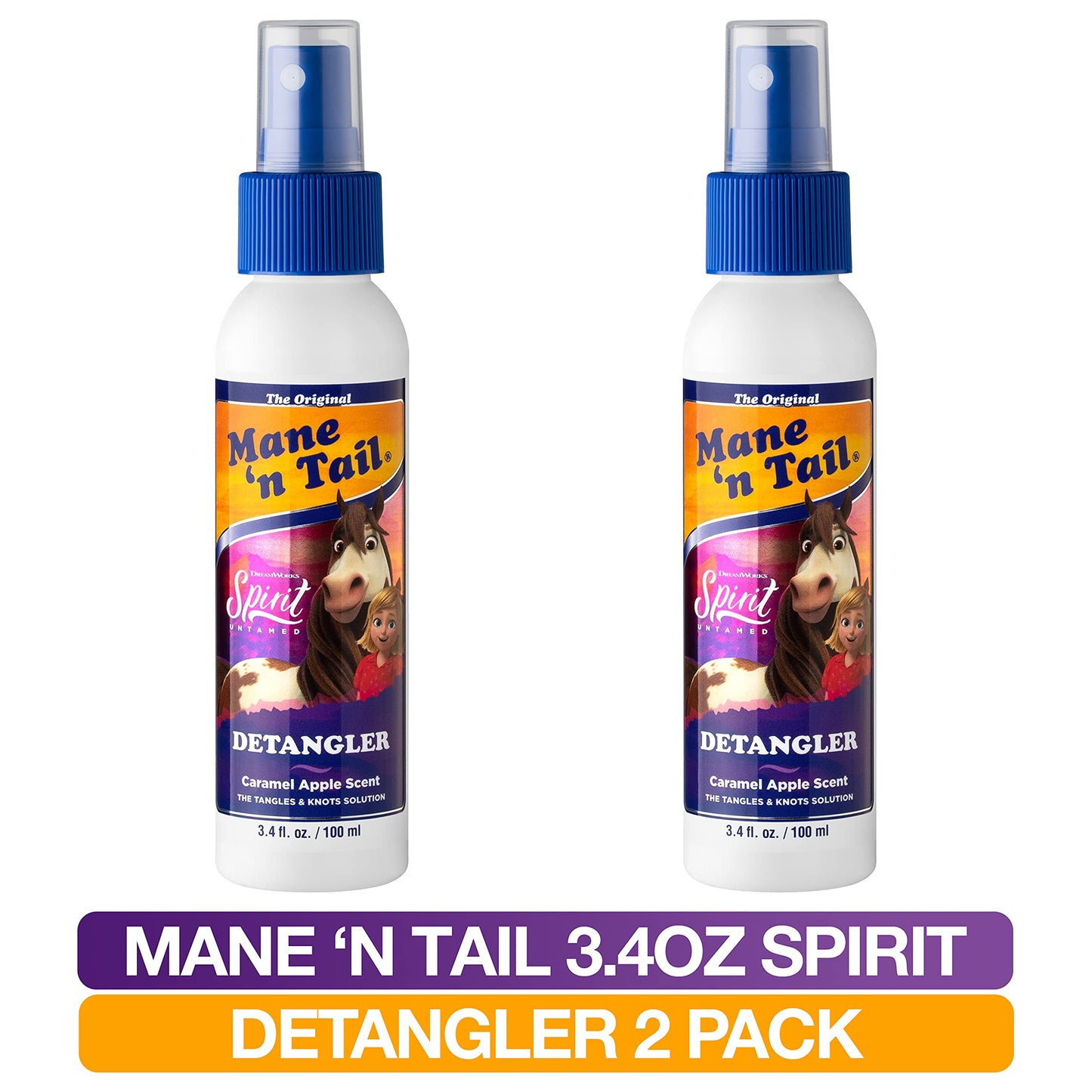 Mane 'n Tail Spirit Untamed Detangler (2-Pack) – Caramel Apple Scent, Gentle Formula for Silky, Shiny Hair (3.4 oz Each)