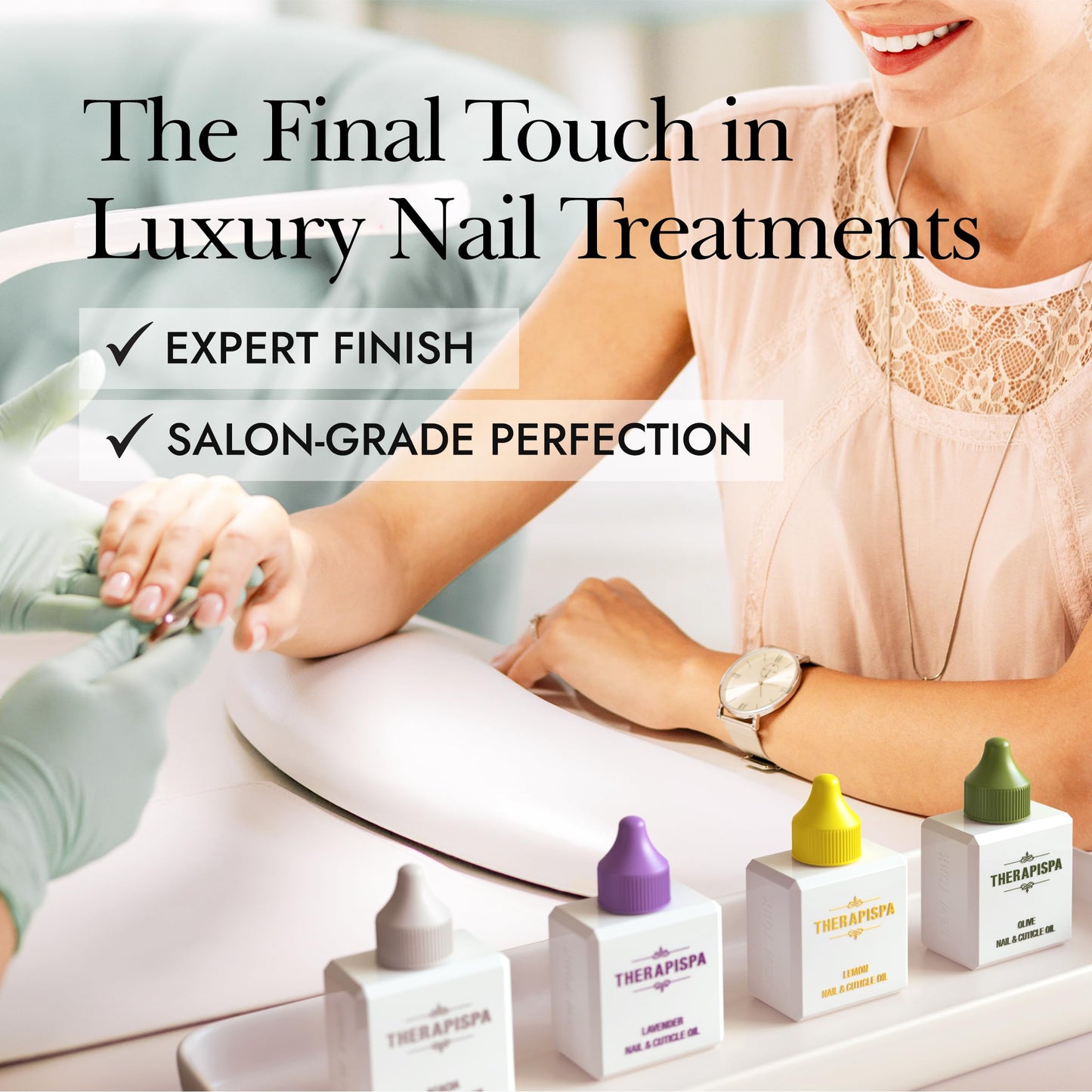 THERAPISPA Salon Professional Nail & Cuticle Oil – Advanced Repair & Strength for Dry, Brittle Nails | Enriched with Jojoba & Avocado Oils, Vitamin E and Biotin (B7) (Lavender, 2.0 fl oz)