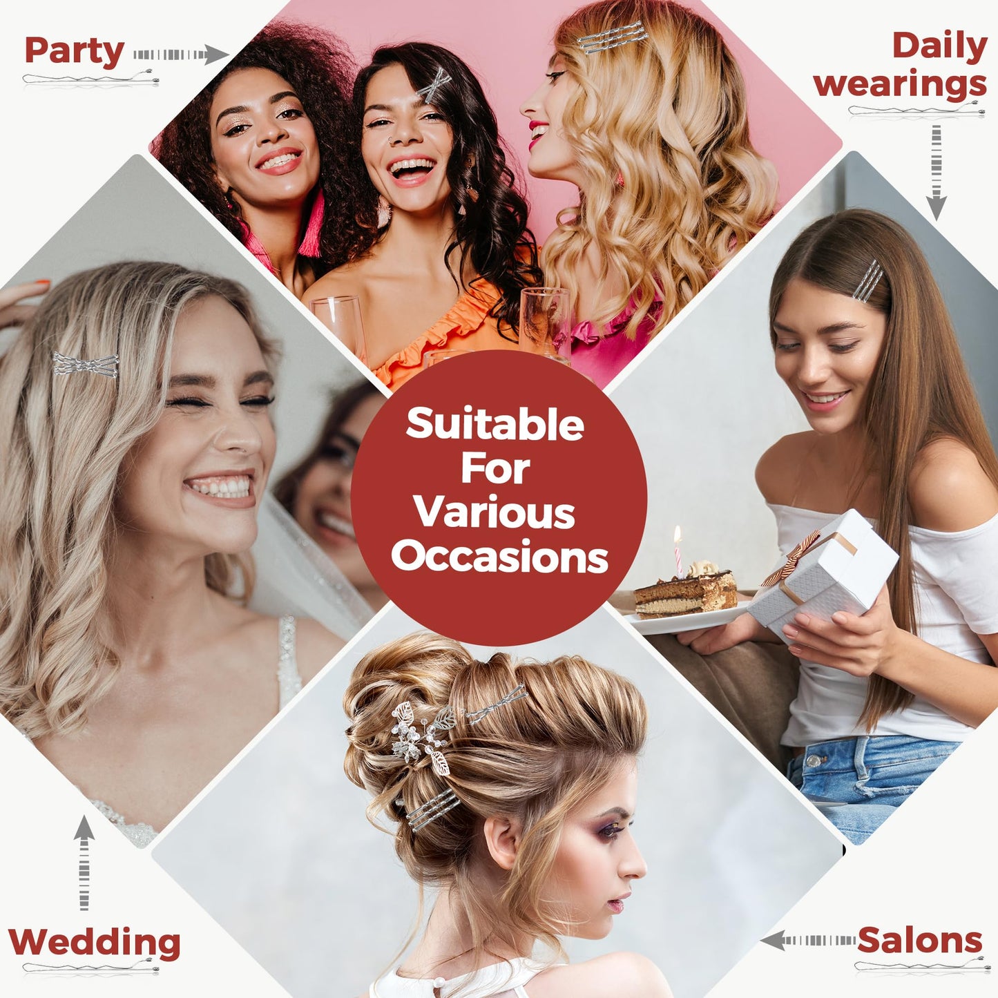 300 Pcs Bobby Pins Black, Black Hair Pins for Women Girls and Kids, Invisible Wave Hair clips Bulk with Storage box, Pain-Free Hairpins(2 Inch Silver)
