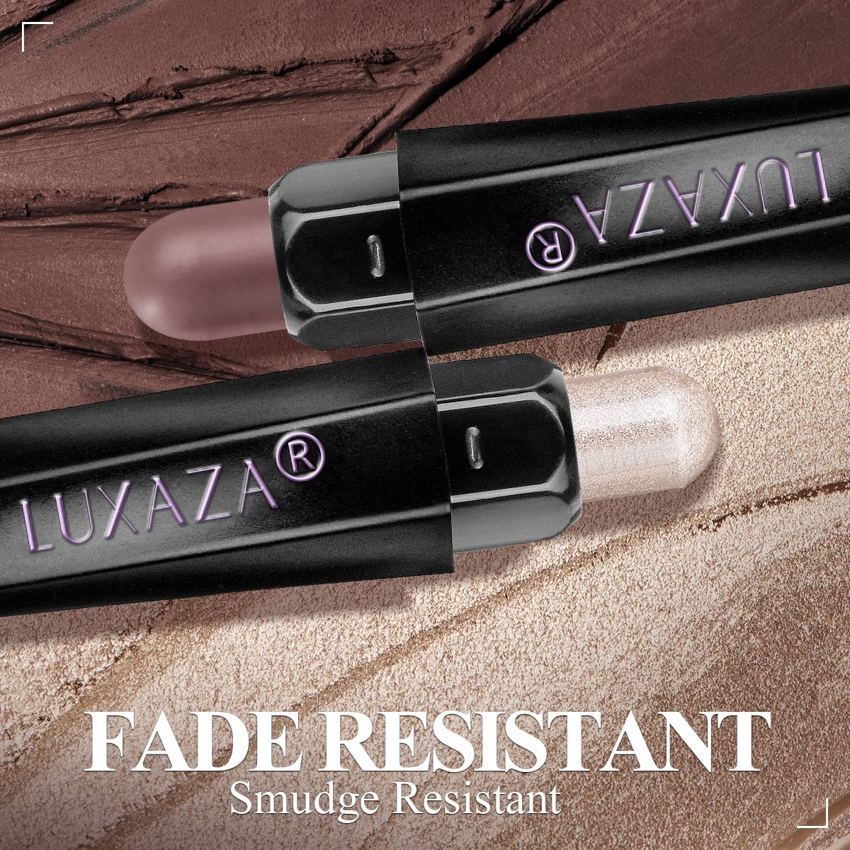 LUXAZA PRO 10PCS Eyeshadow Stick,Shimmer And Matte Brown Metallic Cream Eyeshadow Pencil Crayon with Smudge-proof & Waterproof,Eye Brightener Stick - Ash Rose