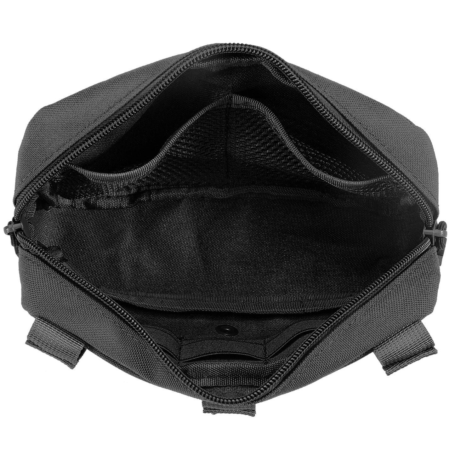 FRTKK Tactical Molle Admin Pouch Utility Laser Cut EDC Tool Pouch Bag Horizontal Modular Pouches Include US Flag Patch and Keychain