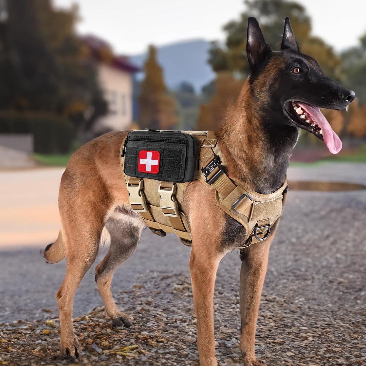 FRTKK Tactical Molle Admin Pouch Utility Laser Cut EDC Tool Pouch Bag Horizontal Modular Pouches Include US Flag Patch and Keychain