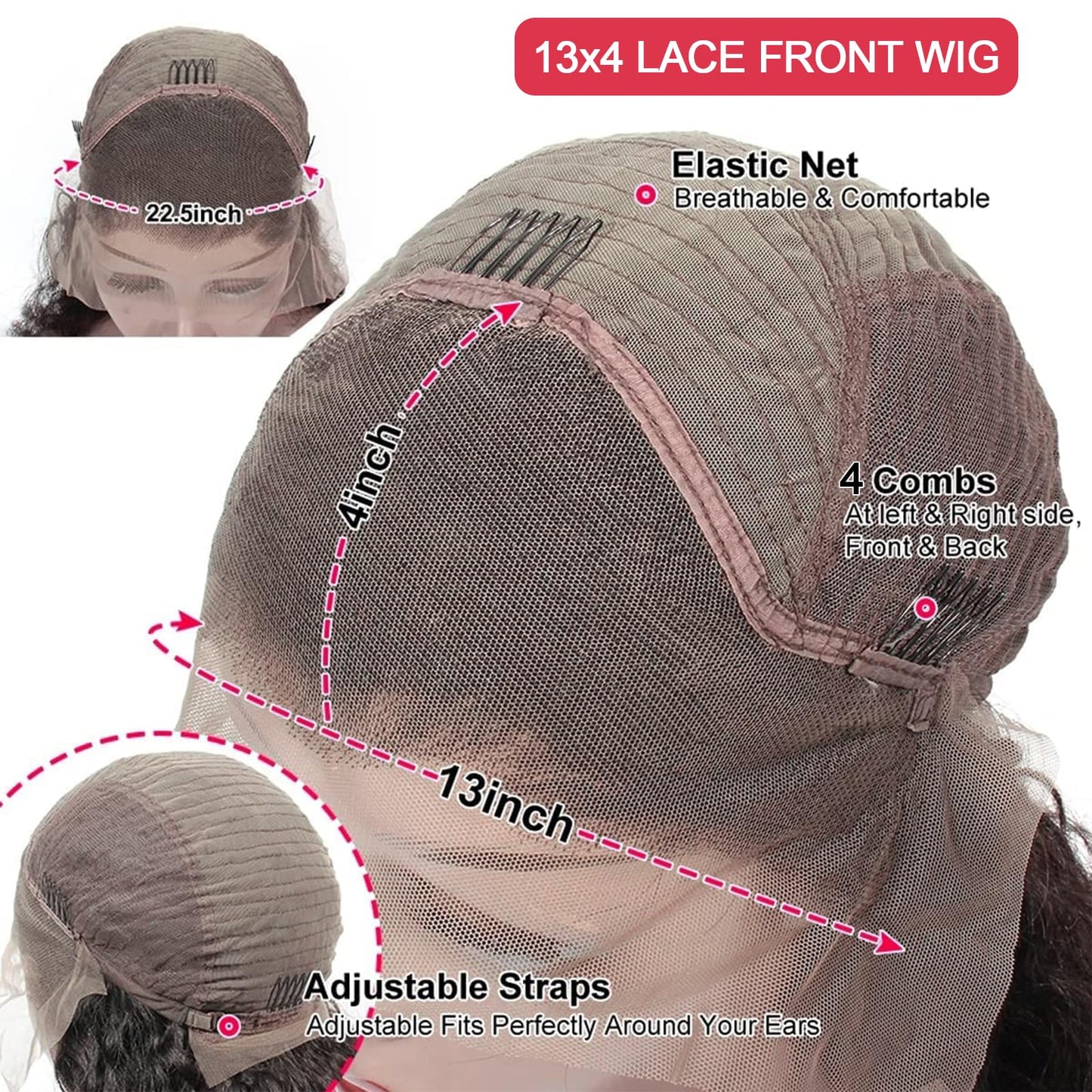 haha Body Wave Lace Front Wig Human Hair Pre Plucked 180% Density HD Transparent Lace Frontal Wigs Human Hair 13x4 Lace Front Glueless Human Hair Wigs For Women Black Bleached Knots Baby Hair 20 Inch