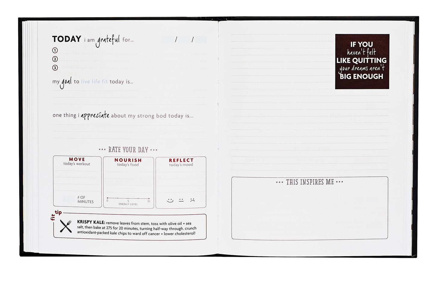 Fitlosophy Fitspiration Journal: 16 Weeks of Guided Fitness Inspiration, Dream Seek Achieve 8 x 7