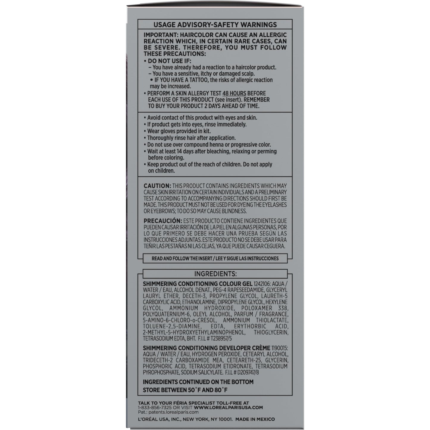 L'Oreal Paris Feria Multi-Faceted Shimmering Permanent Hair Color, 521 Cool Amethyst, Pack of 1 Hair Dye Kit