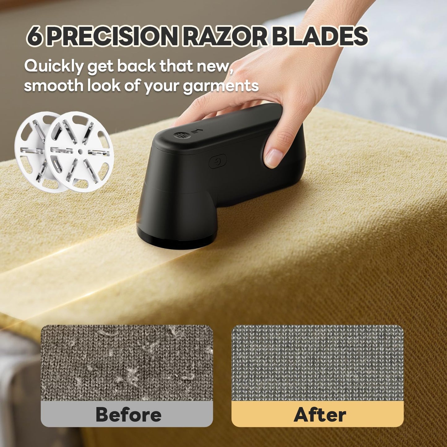 Hutaory Lint Remover for Clothes Shaver Pill Remover Rechargeable Fabric Shaver 2-Speed with Brush Electric Furinture Shaver for Sweater Lint Ball Remover