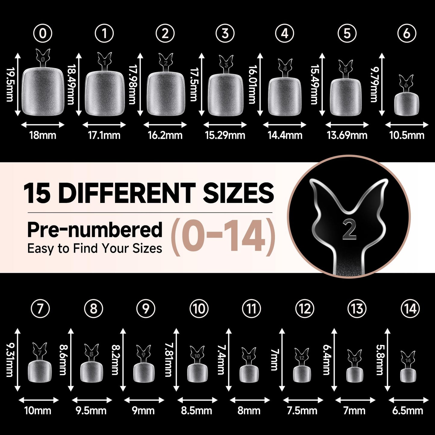UNA GELLA Toe Nail Tips 504Pcs - Full Cover Matte Squavol Toe Nails Soft Gel Pre-file Gel Toe Nail x Tips For Toe Nail Extensions Home DIY Nail Salon Soak Off 15 Sizes