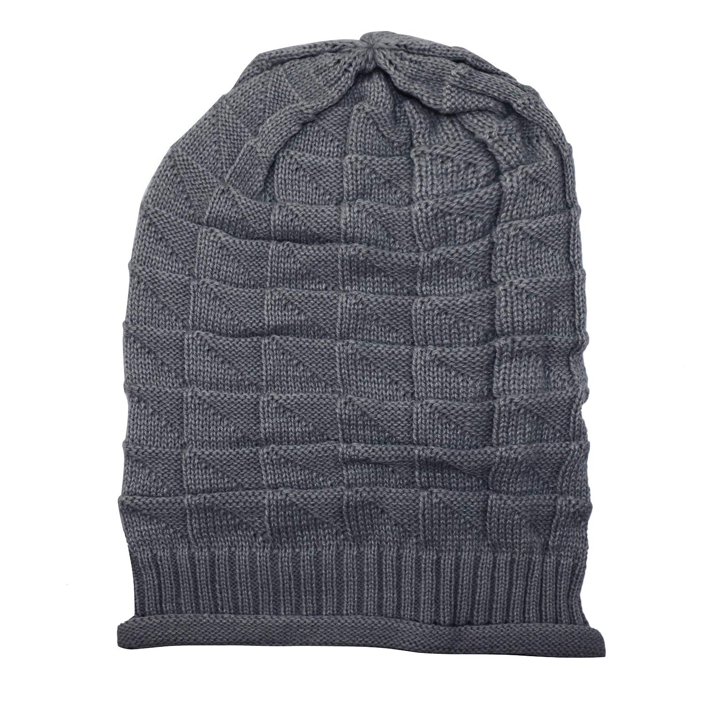 Jiuhong Women Knit Beanie Baggy Oversize Winter Warm Hat Soft Slouchy Beanie Skully Cap (Dark Grey)