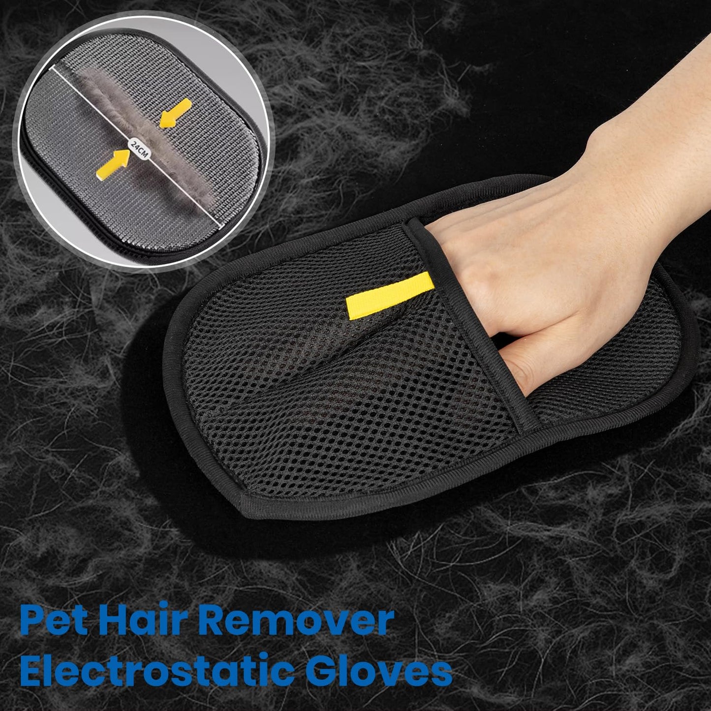 WAZNFYV 3Pcs Pet Hair Removal Glove, 2025 New Upgrade Electrostatic Gloves Pet Hair Reusable for Cats Dogs & Pets
