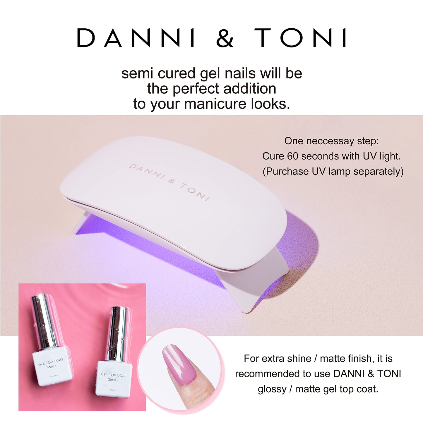 DANNI & TONI Semi Cured Gel Nail Strips Champagne Red (Royal Charm) Magnetic Cat Eye Rose Pink Gel Nail Stickers Bowknot Gel Nail Wraps 28 Stickers