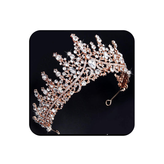 COCIDE Rose Gold Tiara and Crown for Women Crystal Queen Crowns Rhinestone Princess Tiaras for Girl Bride Wedding Hair Accessories for Bridal Birthday Party Prom Halloween Cos-play Costume Christmas