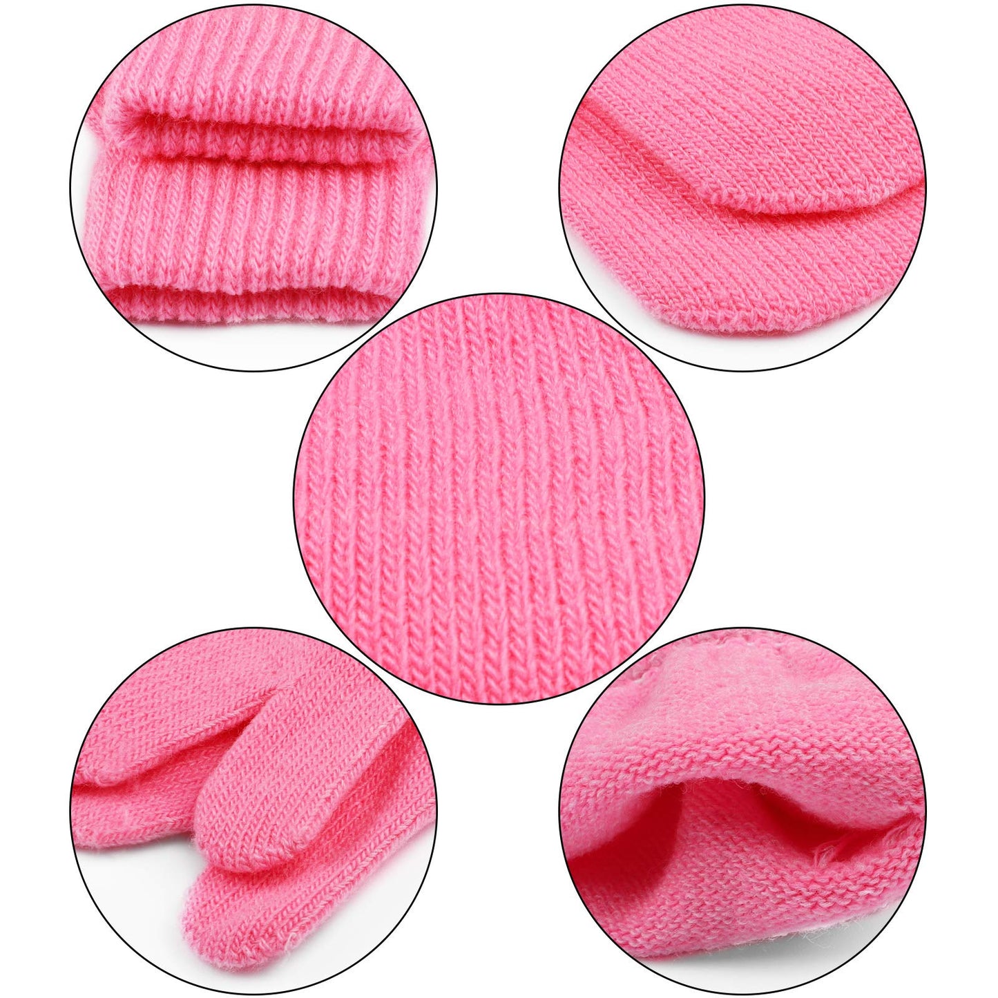 Cooraby 12 Pairs Toddler Winter Mittens Unisex Knitted Baby Gloves Mittens (2-4T, White,Beige,Orange,Mixed Rainbow Colors)