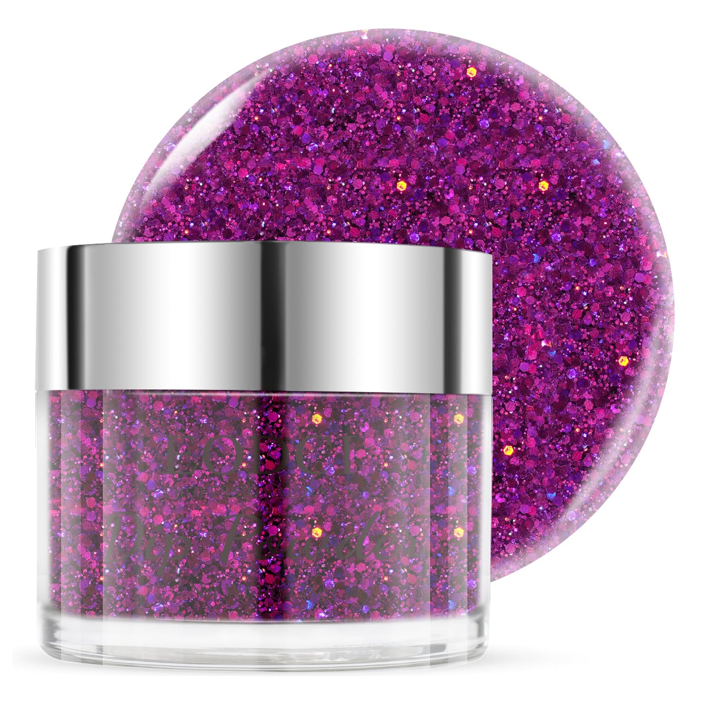 EODCI Dip Powder Glitter Purple Color, EODCI Dipping Powder French Nail Art Starter Manicure Salon DIY at Home, Odor-Free and Long-Lasting, No Needed Nail Lamp Curing, 1 Oz
