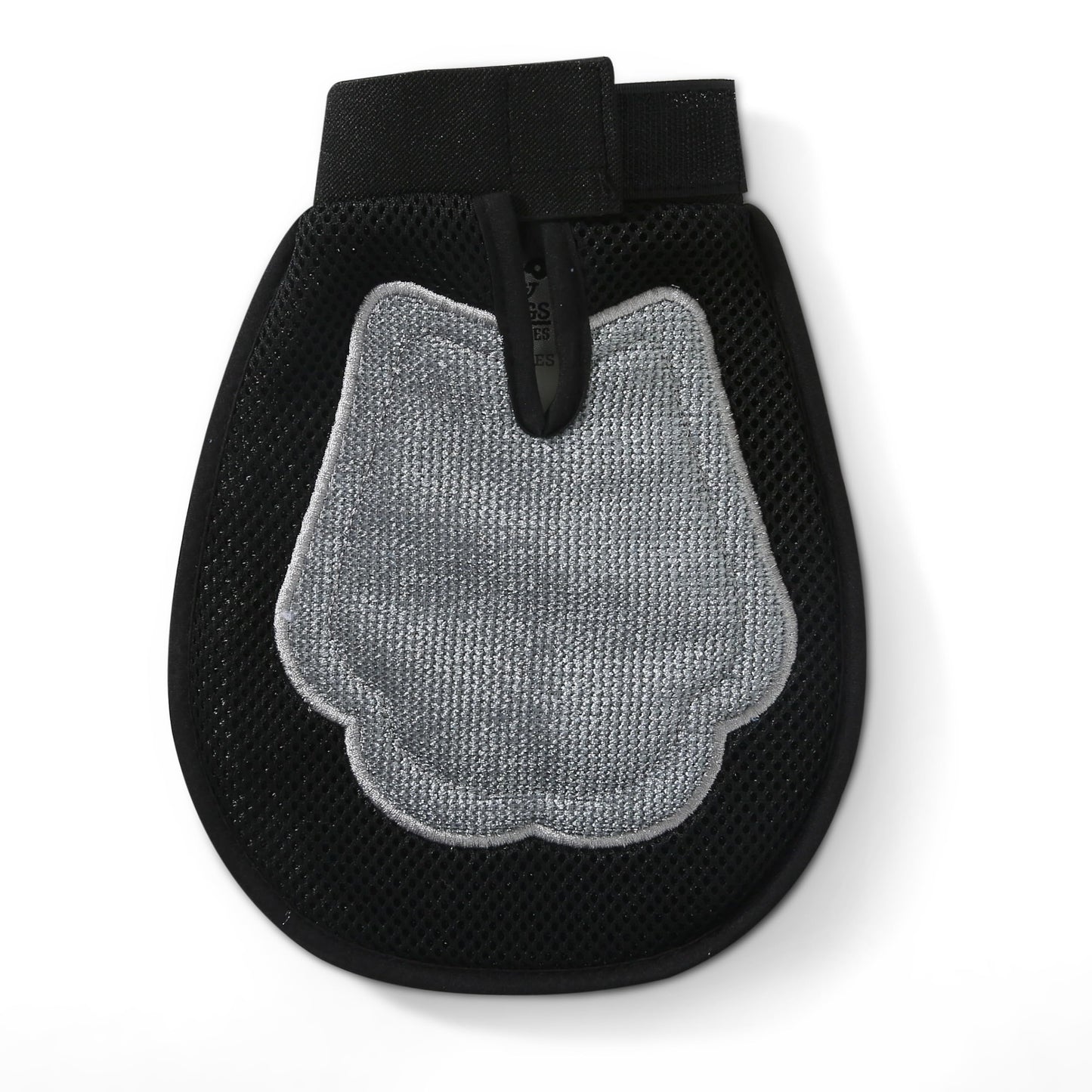 Wags & Wiggles Dual Sided Dog Grooming Glove with Rubber Paw - 2-in-1 Grooming Tool for Brushing, Massaging, and Scrubbing - Velour Side Acts as Fur Remover