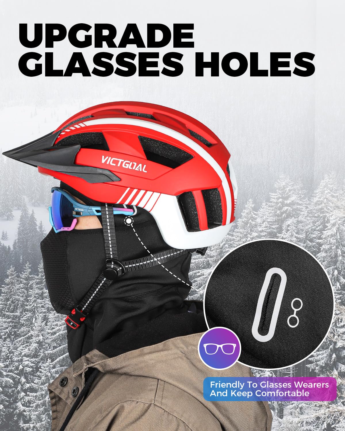 VICTGOAL Winter Ski Mask for Men Thermal Fleece Balaclava Face Mask Windproof for Cycling Motorcycle Snowboard (Black)