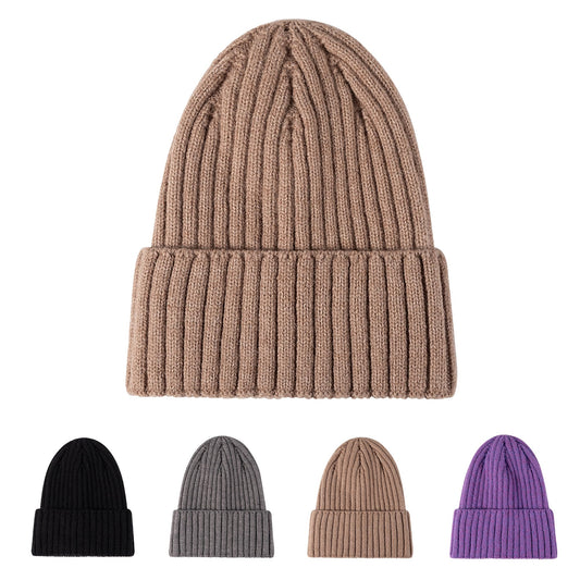 HOIROJEK Knit Beanie for Men Women Warm Thick Winter Hat Unisex Adult Khaki