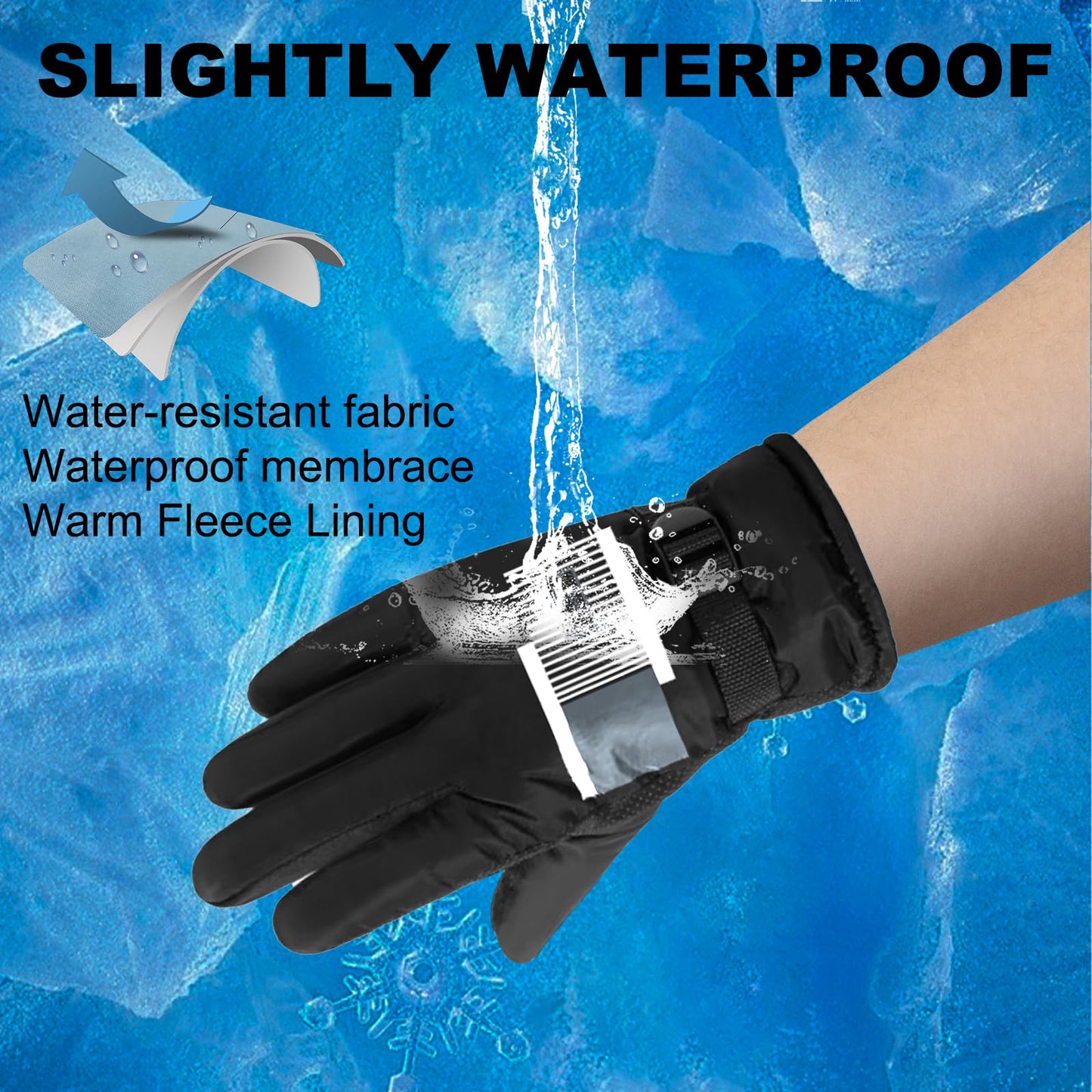 Winter Gloves,Full Touchscreen Waterproof Ski Winter Gloves for Outdoor Skiing Hunting Hiking Camping (L)