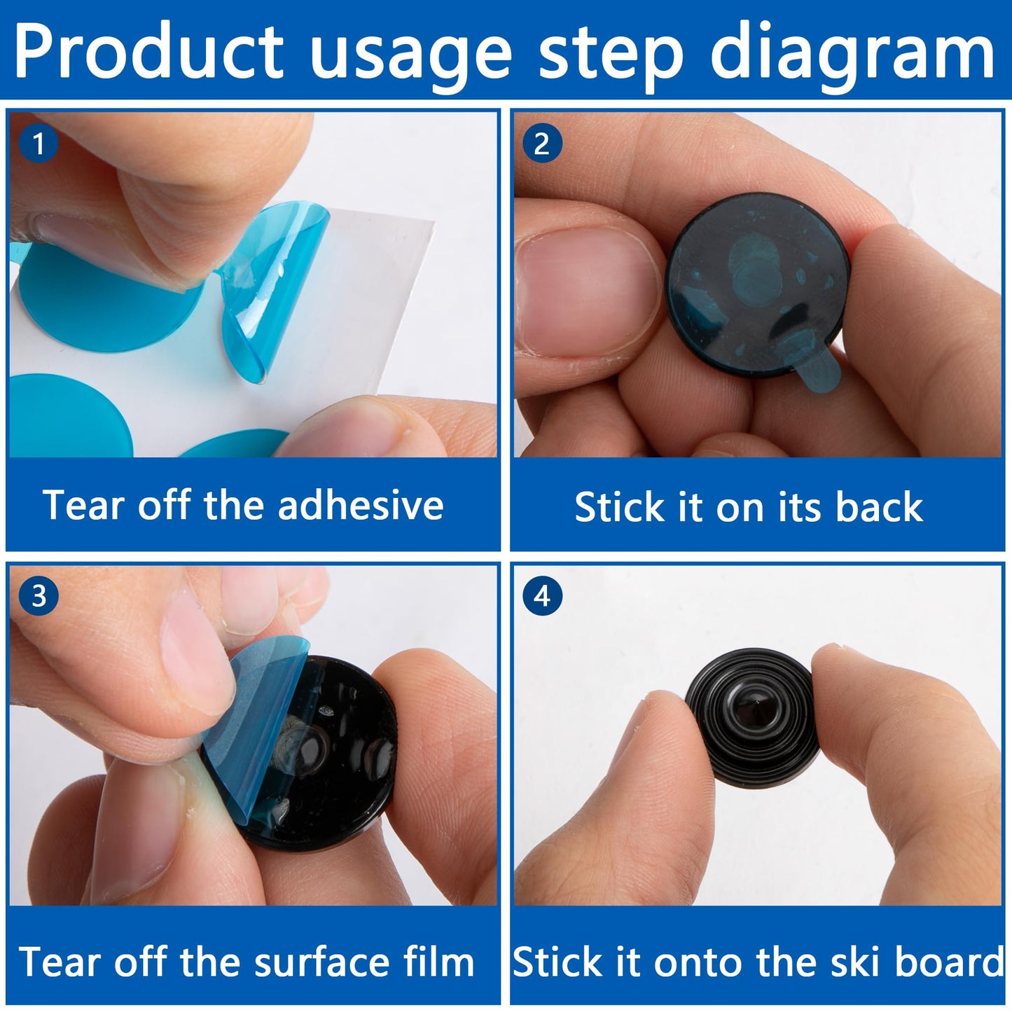 Shupakul 18 Pcs Snowboard Stomp Pad,4 Layers Cone Studs Snowboard Grip Stomp Pads,Anti-Slip Stomp Pad Studs to Provide Extra Grip for Winter Ski Snowboard