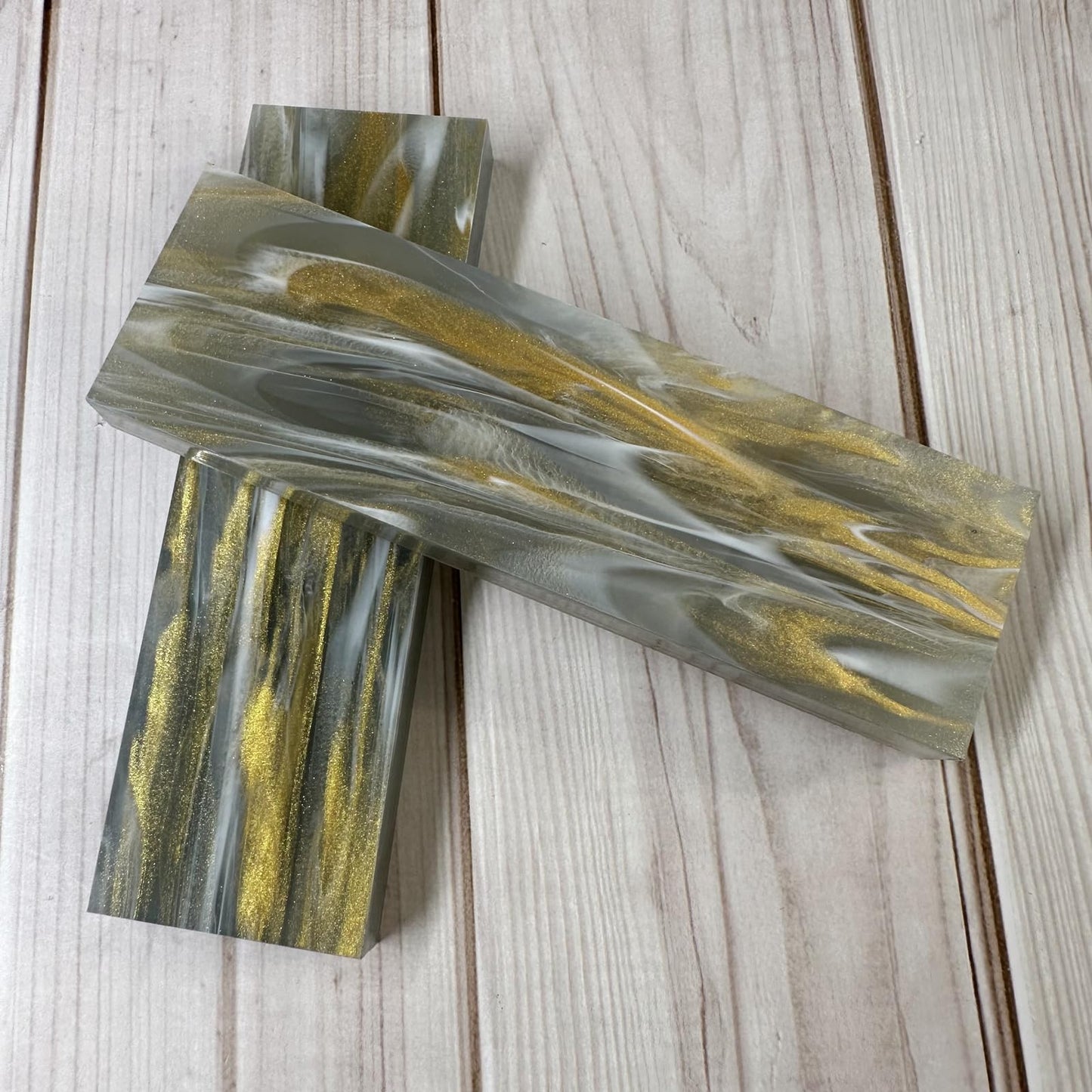 Uotowell Pre-Cut Epoxy Resin Scales Blanks for Decorative Inlays in Guitar Bodies, Necks, Engraved Knife Handle and Gun Grips - Stone Gray