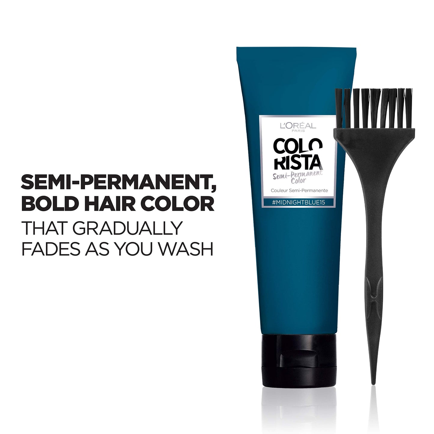 L’Oréal Paris Colorista Semi-Permanent Hair Color for Brunette Hair, Midnight blue