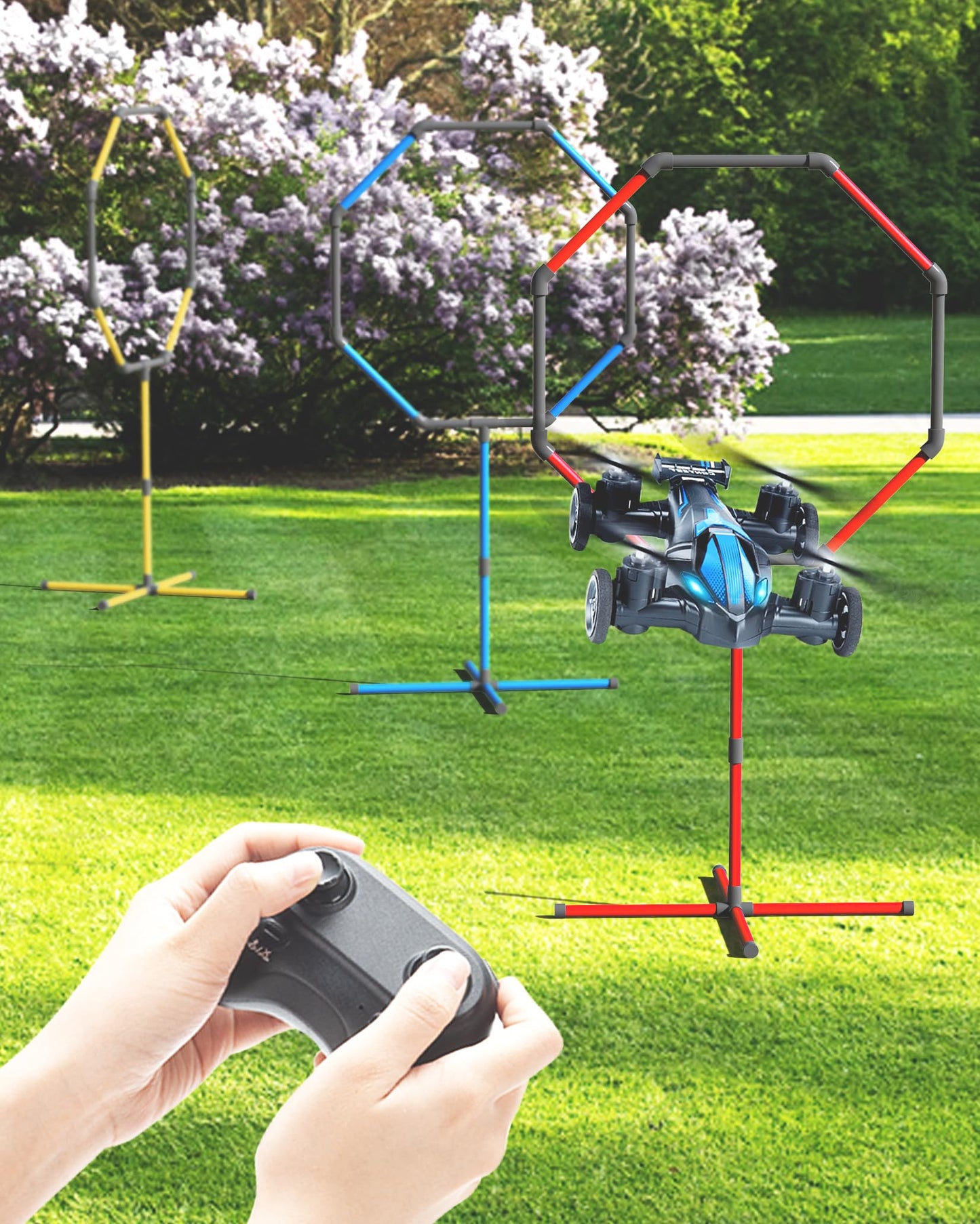 Galvanox Racing RC Drone with Obstacle Course Kit, Includes 3 Hoop Sizes for Competition Game Set